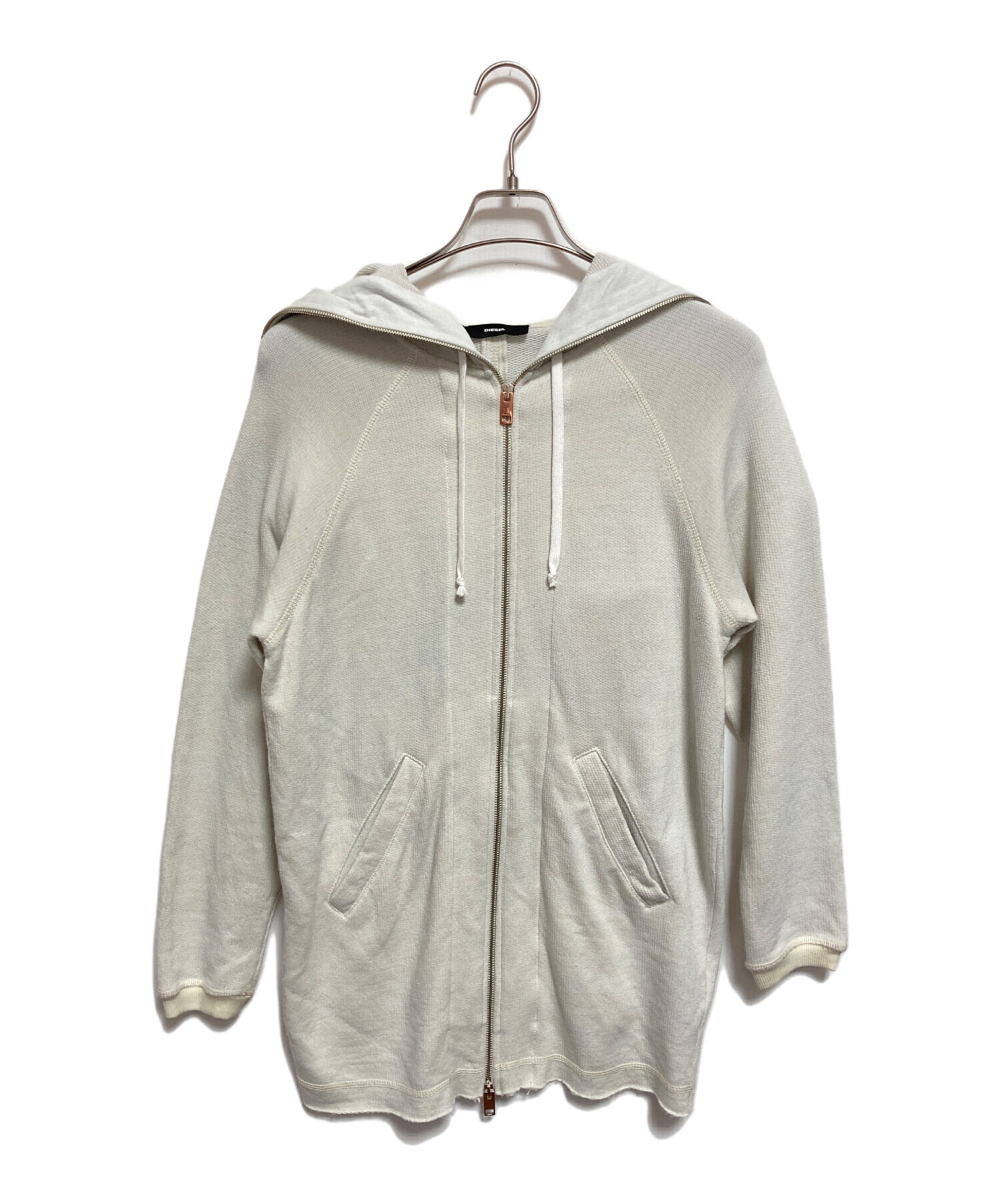 DIESEL ベージュ フルジップパーカー 中古・古着通販】DIESEL (ディーゼル) ジップパーカー ベージュ サイズ