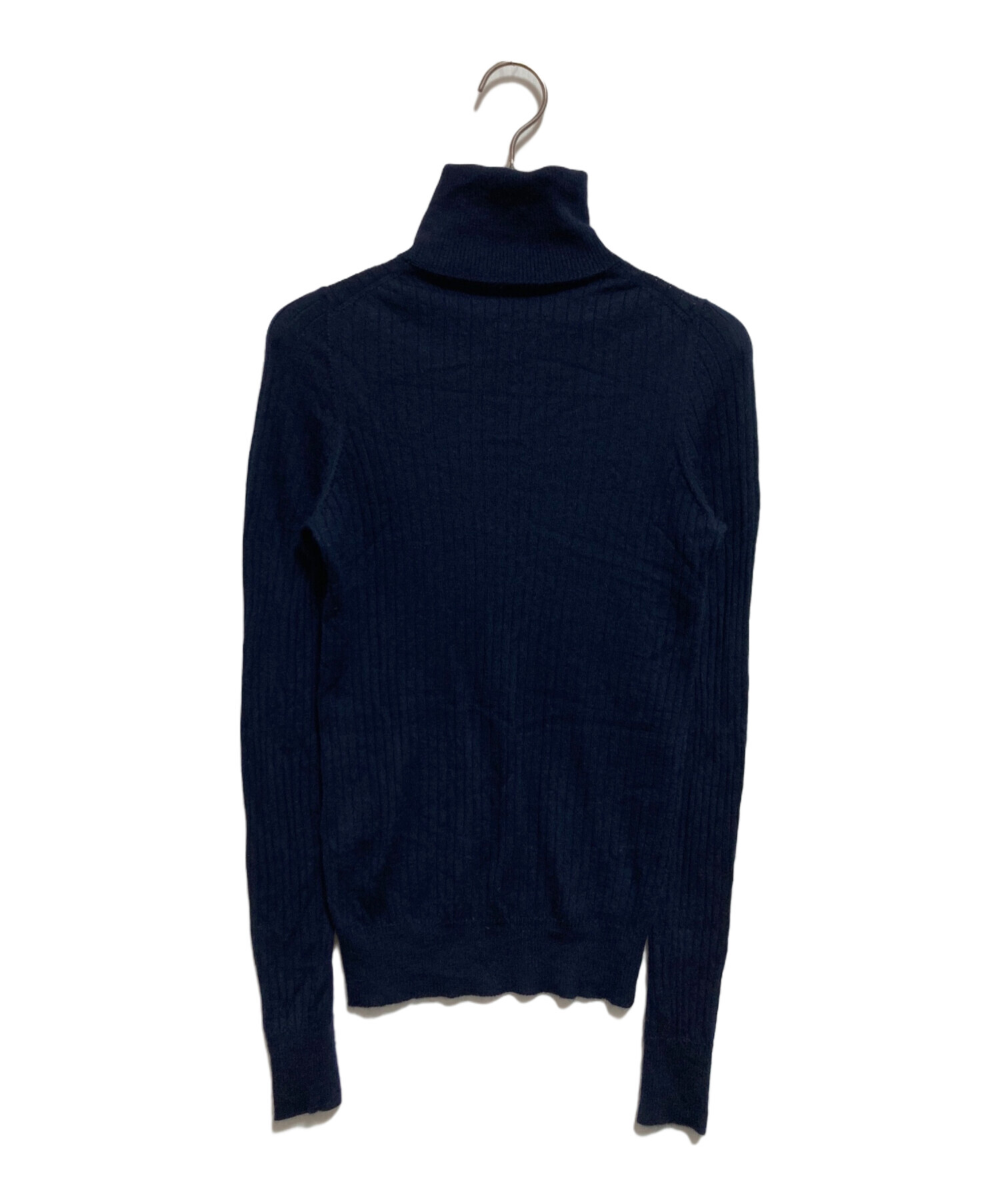 良品　ドゥロワー　リブニット　2 ダークネイビー系　カシミヤ　シルク　長袖 中古・古着通販】DRAWER (ドゥロワー) カシミヤシルクタートルネック