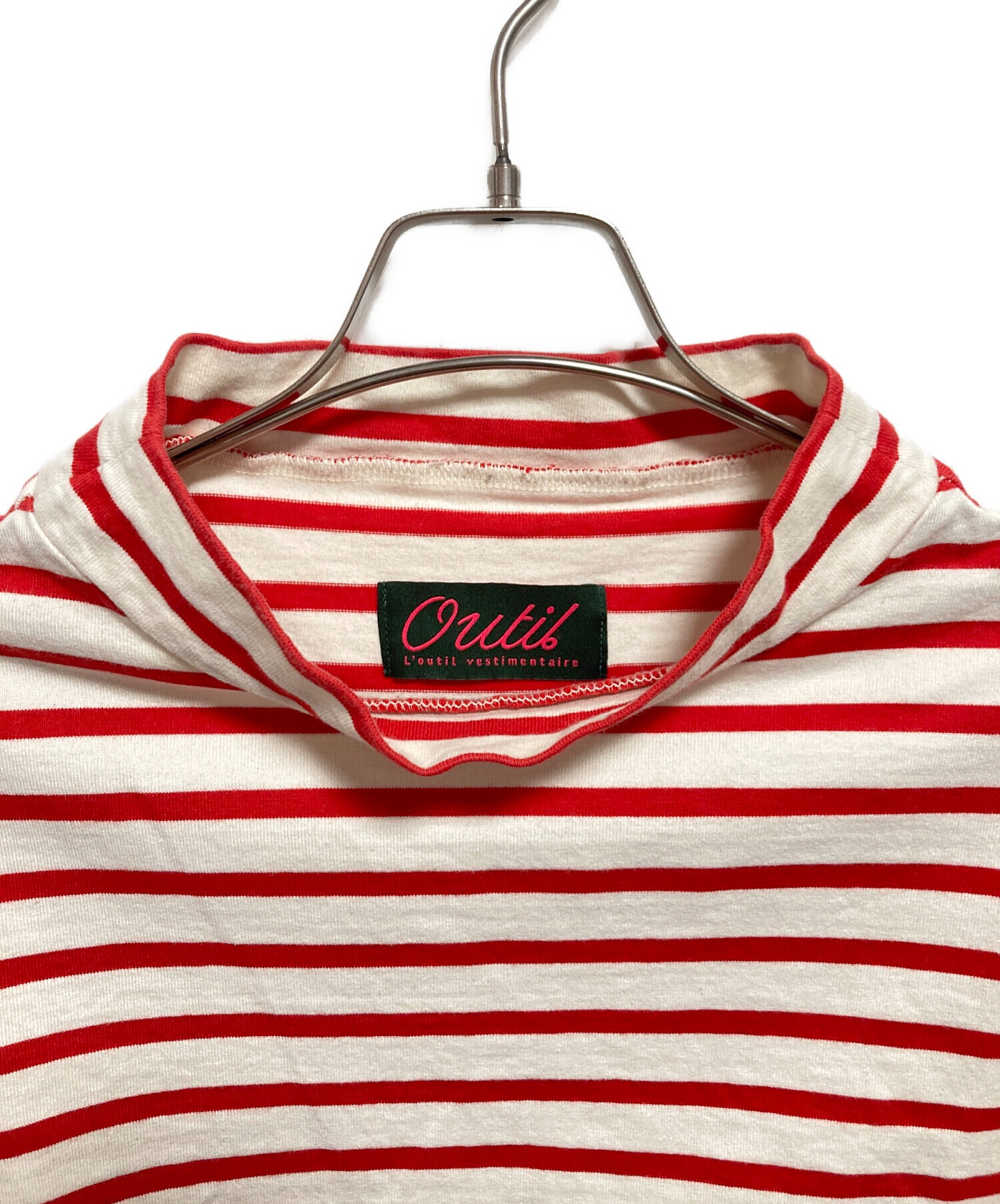 中古・古着通販】OUTIL (ウティ) ハイネックボーダーカットソー