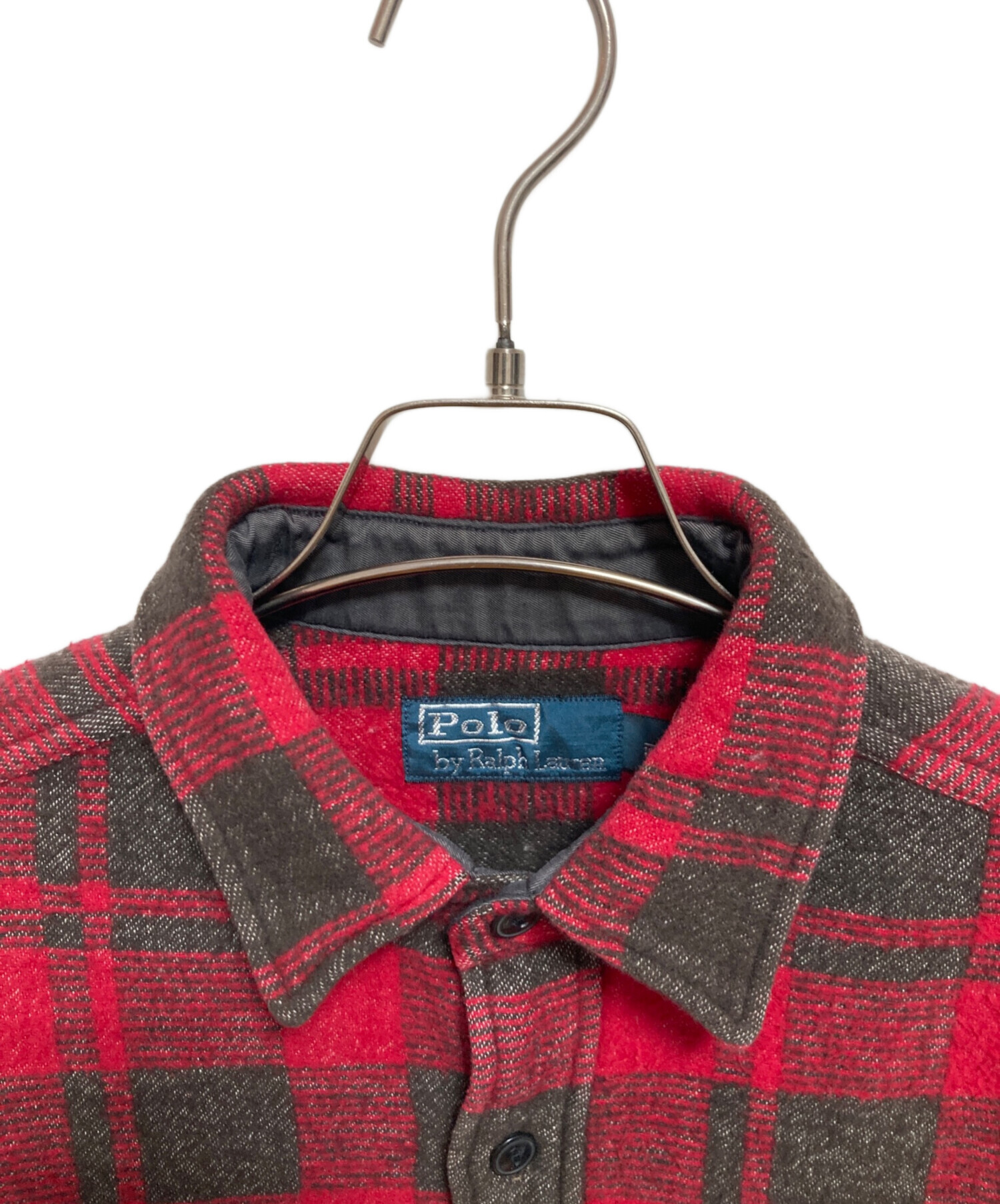 現行QR♪ポロラルフローレン 長袖 チェック シャツ S 赤 Polo Ralph Lauren Cotton Check L/S Shirt 赤 XL ポロラルフローレン