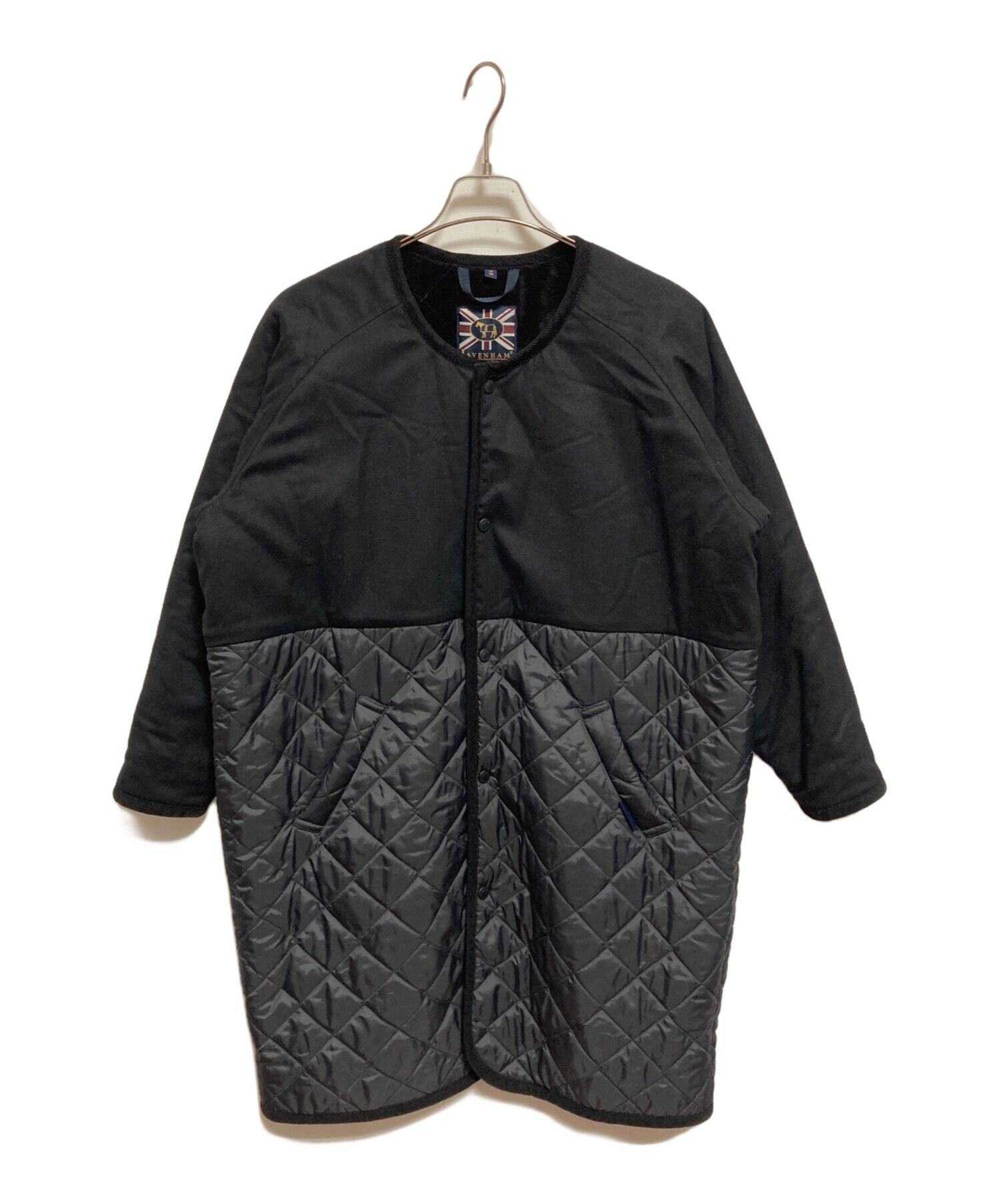 【未使用】 LAVENHAM　 切り替えキルティングコート 　黒 未使用】 LAVENHAM 切り替えキルティングコート 黒