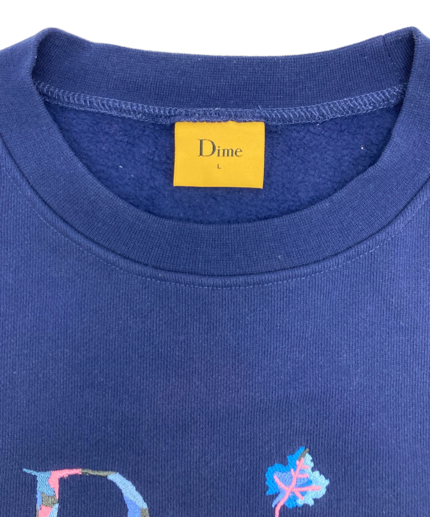 中古・古着通販】Dime (ダイム) ロゴ刺繍スウェット ネイビー サイズ:L
