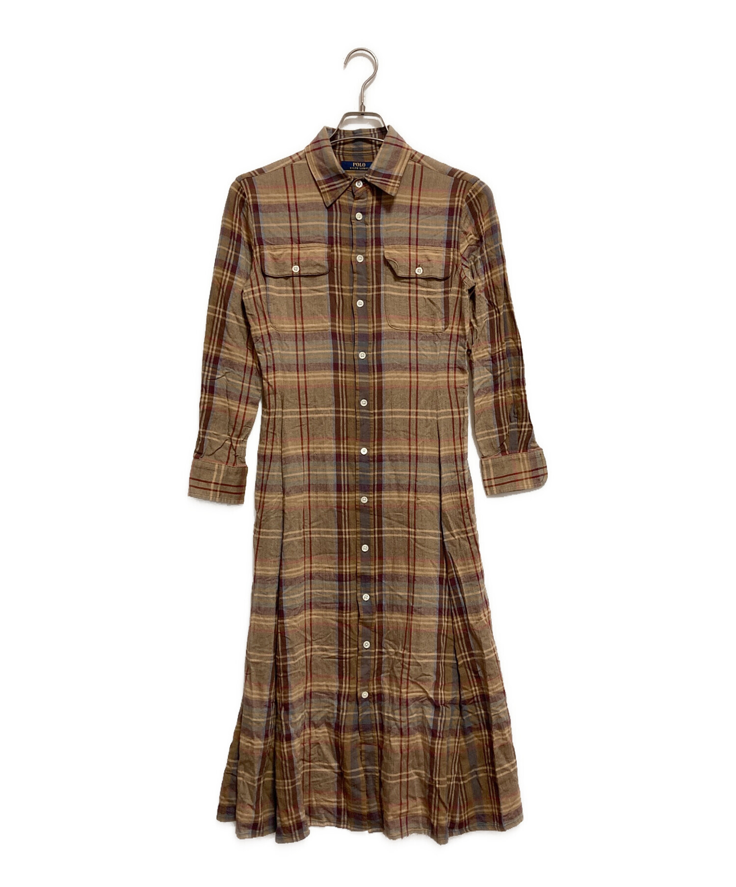 美品✨ラルフローレンスポーツ ラムレザー シャツワンピース ステッチ ブラウン 中古・古着通販】POLO RALPH LAUREN (ポロ・ラルフローレン) シャツ