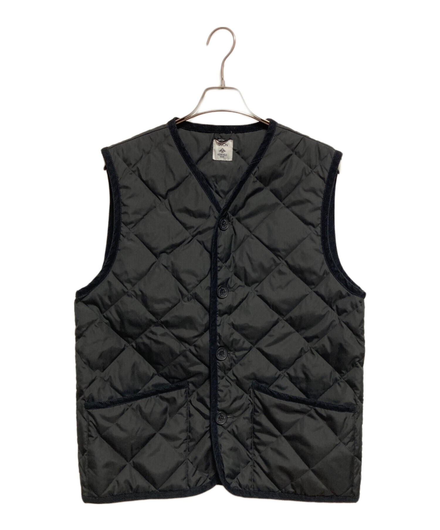 TAION OSHMAN'S キルティングベスト ブラック タイオン ダウンベスト