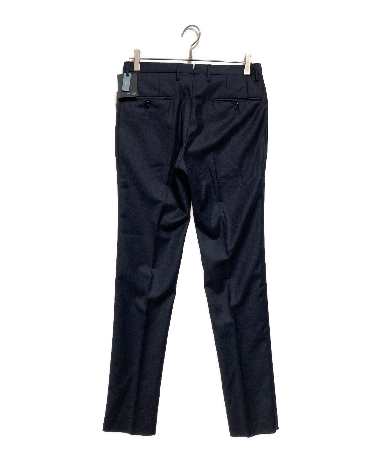 INCOTEX インコテックス　スラックス ネイビー 46 INCOTEX インコテックス 2プリーツ コットンスラックス 46 ネイビー