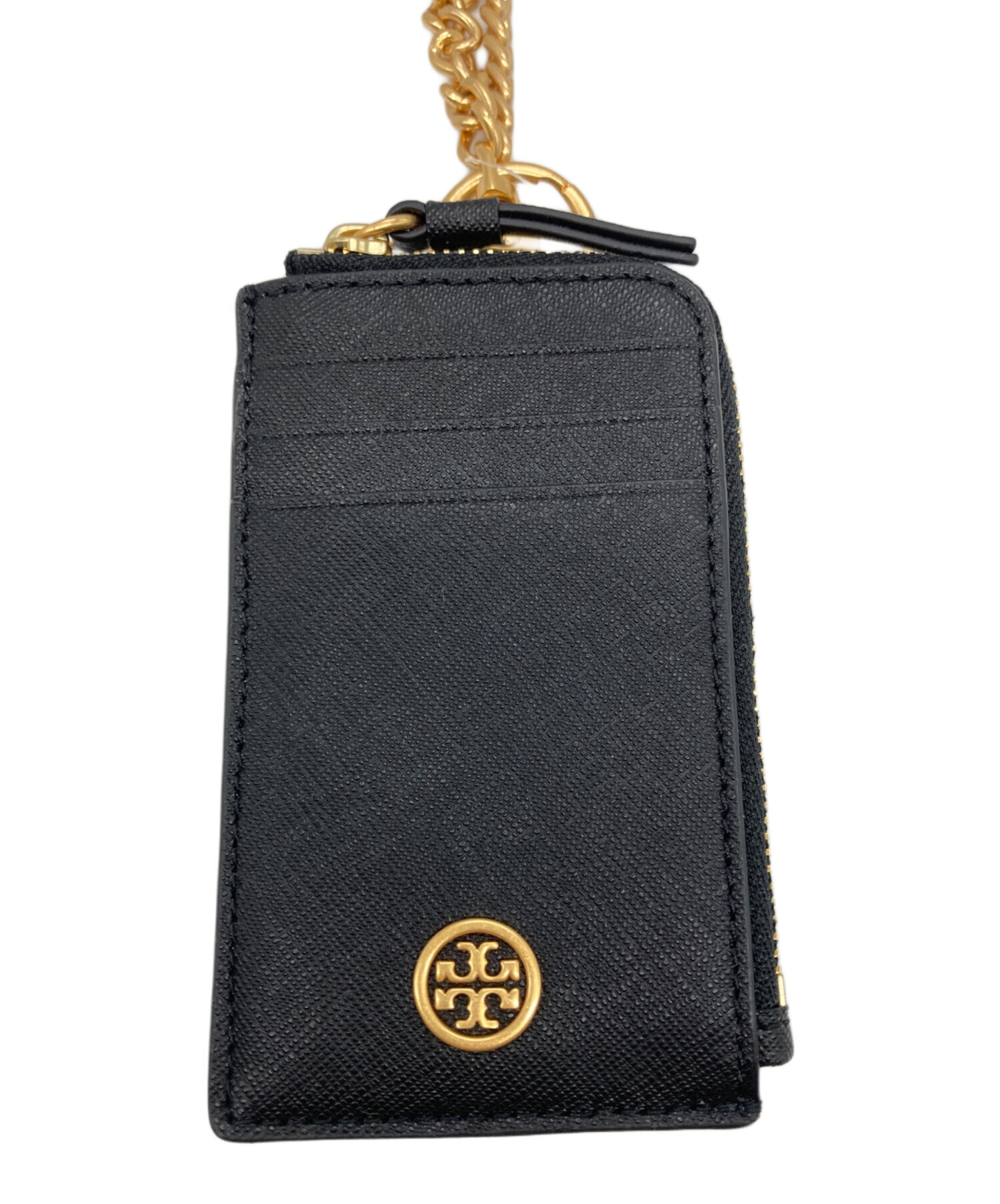 未使用 ケース入り トリーバーチ TORY BURCH レザー 羊革 カードケース 