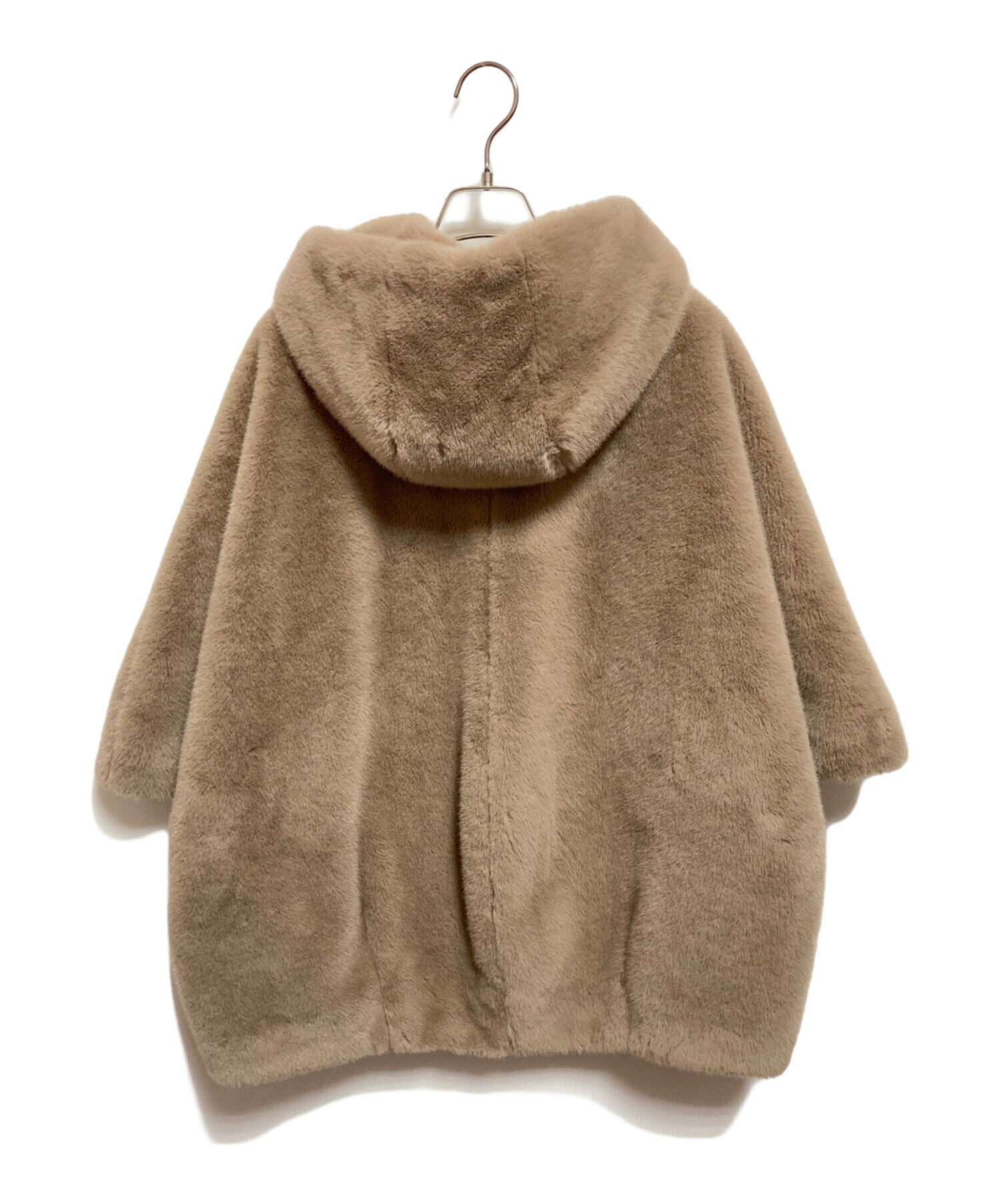 完売品 CADUNE ノーカラー バルーン袖 ポンチョ ジャケット ベージュ M