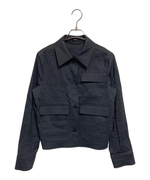 美品✨セオリー CRUSHED SATIN ブルゾン お家洗い可 ネイビー S 中古・古着通販】theory (セオリー) Good Crunch Wash Casual Pocket
