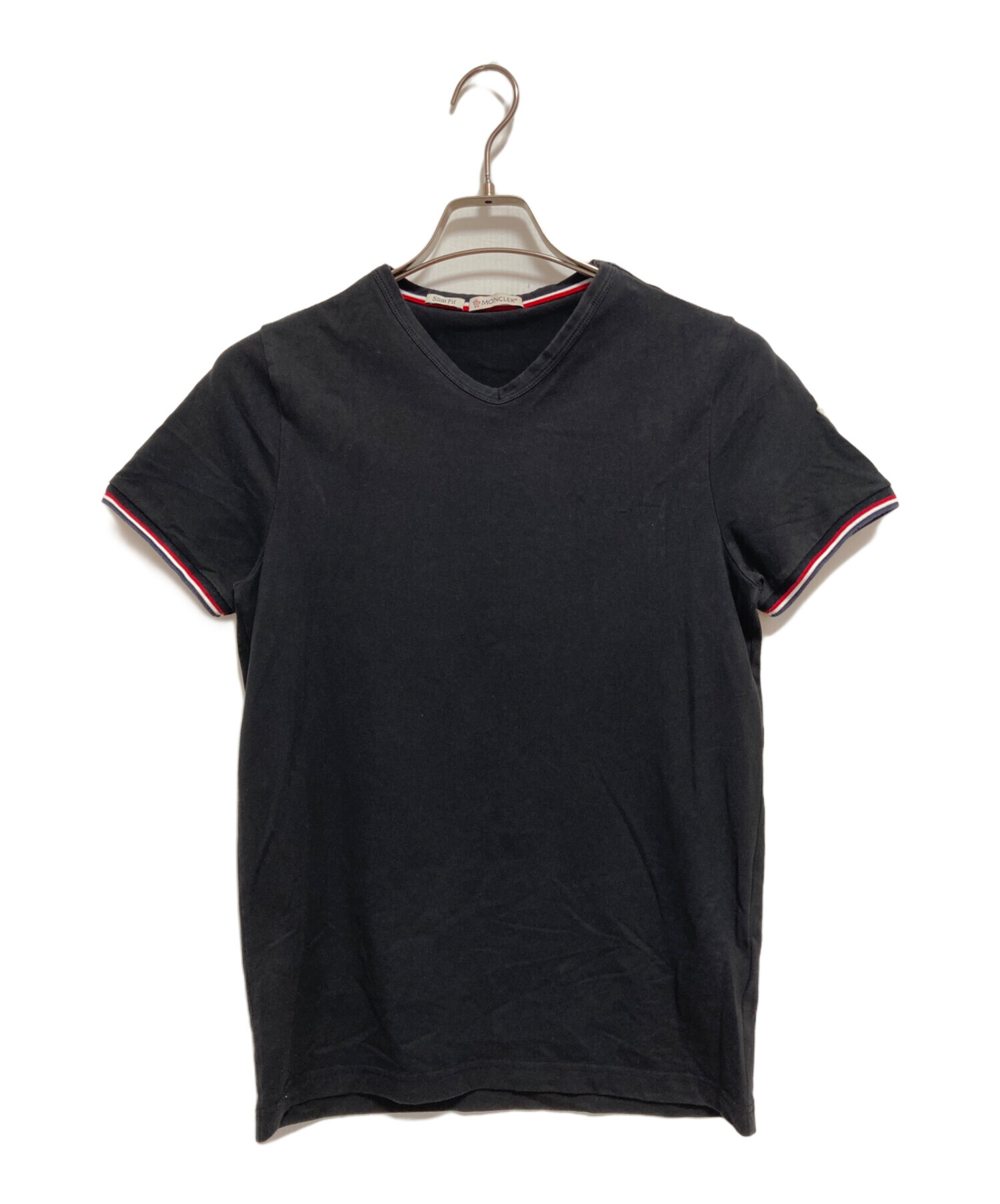 MONCLER ブラック Vネック Tシャツ MONCLER ブラック Vネック Tシャツ MONCLER (モンクレール) VネックT