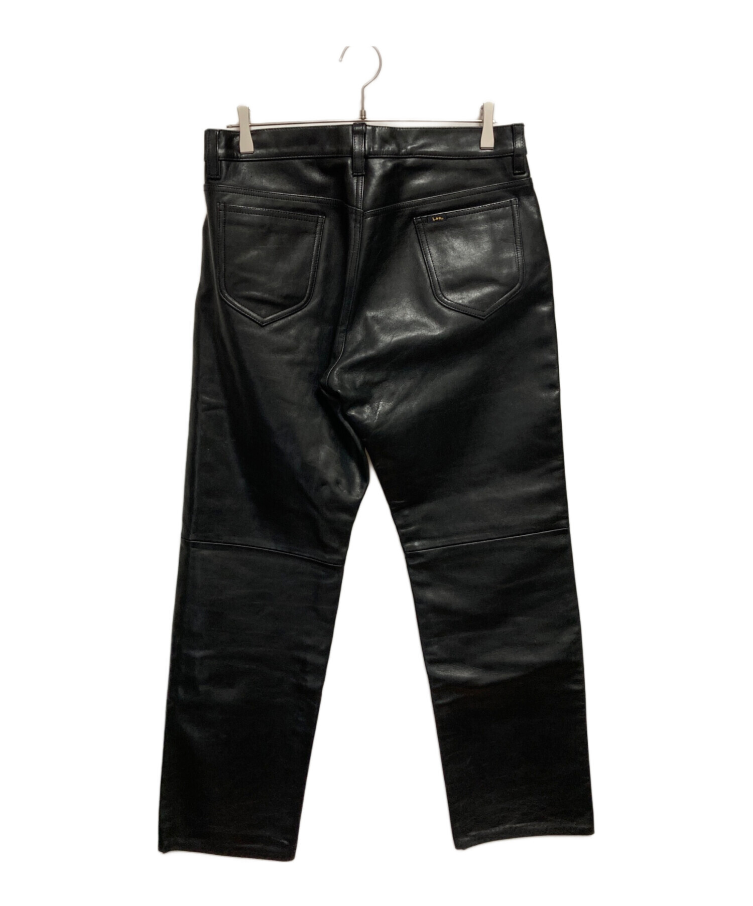 中古・古着通販】LEE (リー) レザーパンツ ブラック サイズ:34