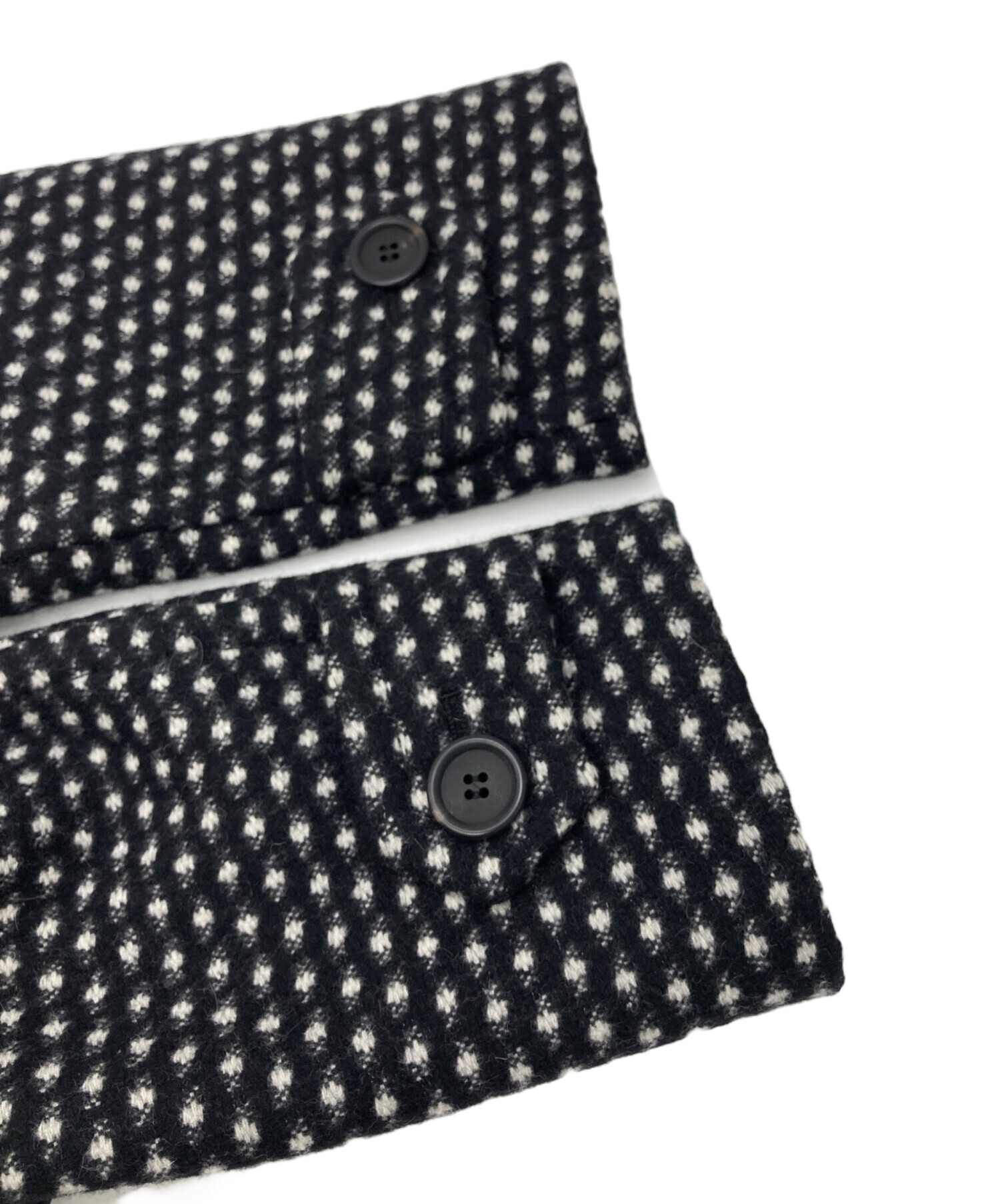 中古・古着通販】PRADA (プラダ) ツイードコート ブラック×ホワイト