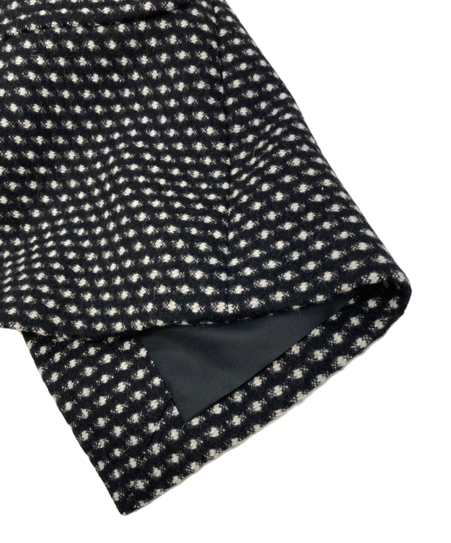 中古・古着通販】PRADA (プラダ) ツイードコート ブラック×ホワイト