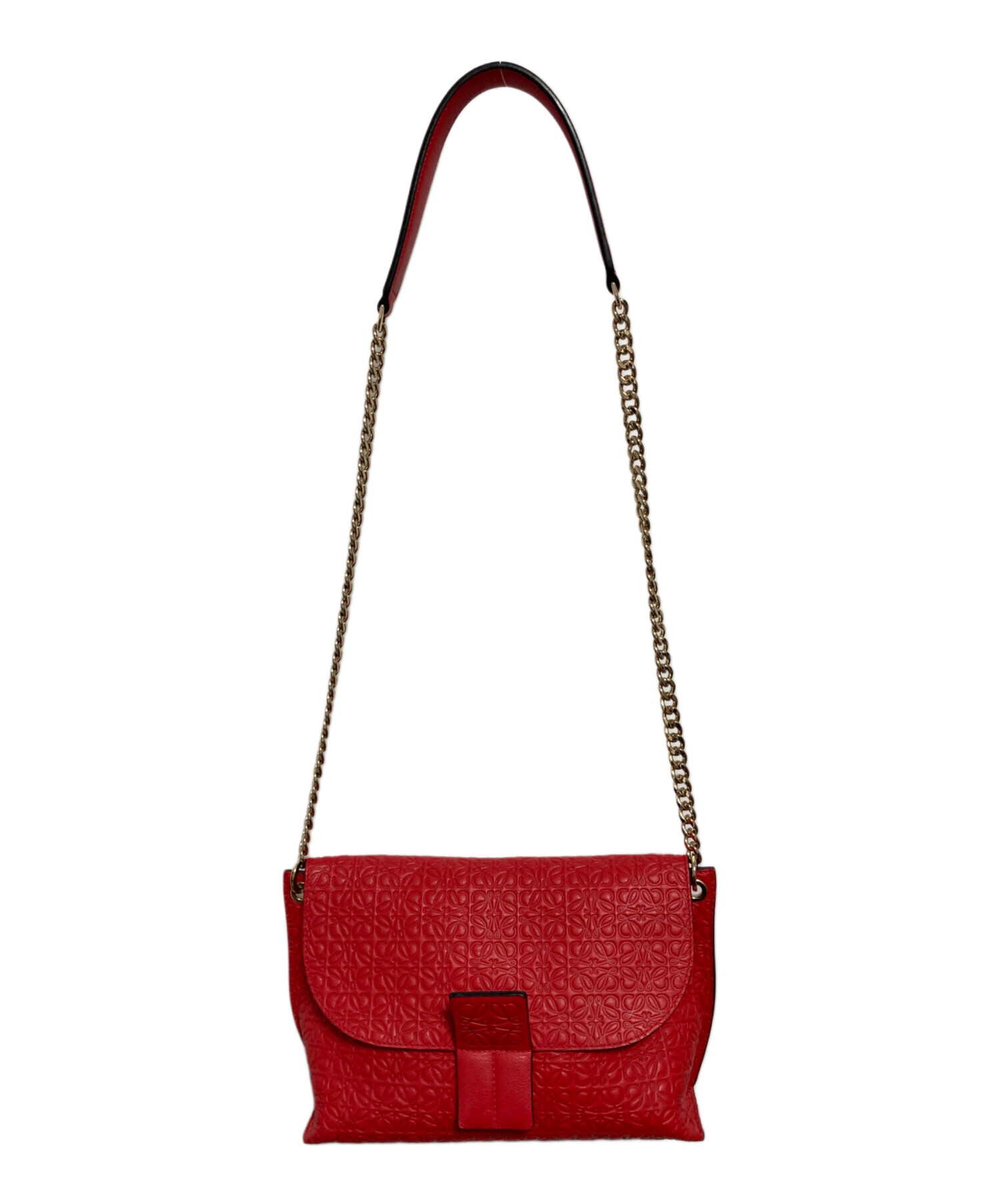 中古・古着通販】LOEWE (ロエベ) アベニュー ショルダーバッグ レッド 中古・古着通販】LOEWE (ロエベ) アベニュー ショルダーバッグ レッド