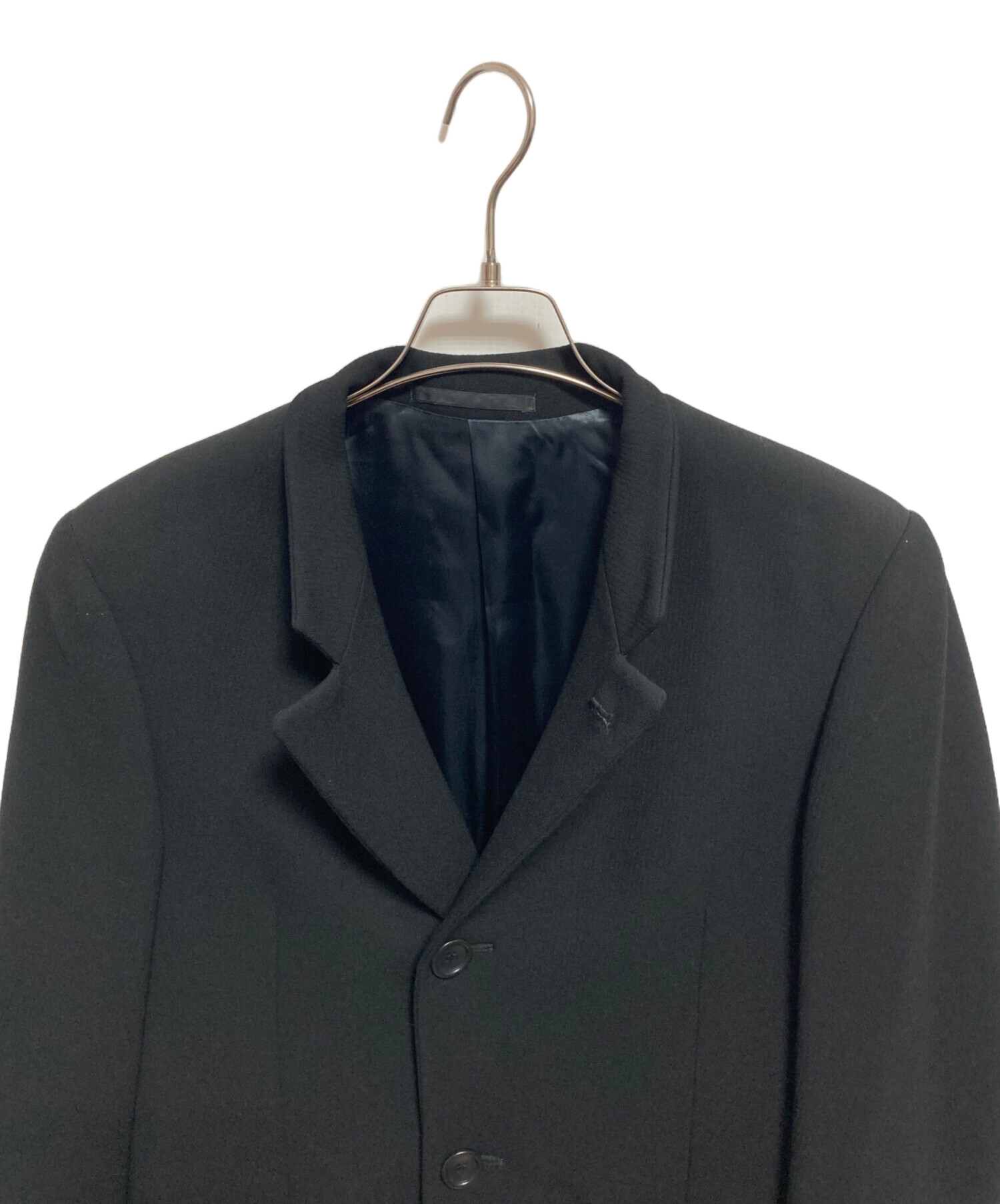 美品 アルマーニ ARMANI カシミヤ100%ブラックロングチェスターコート 