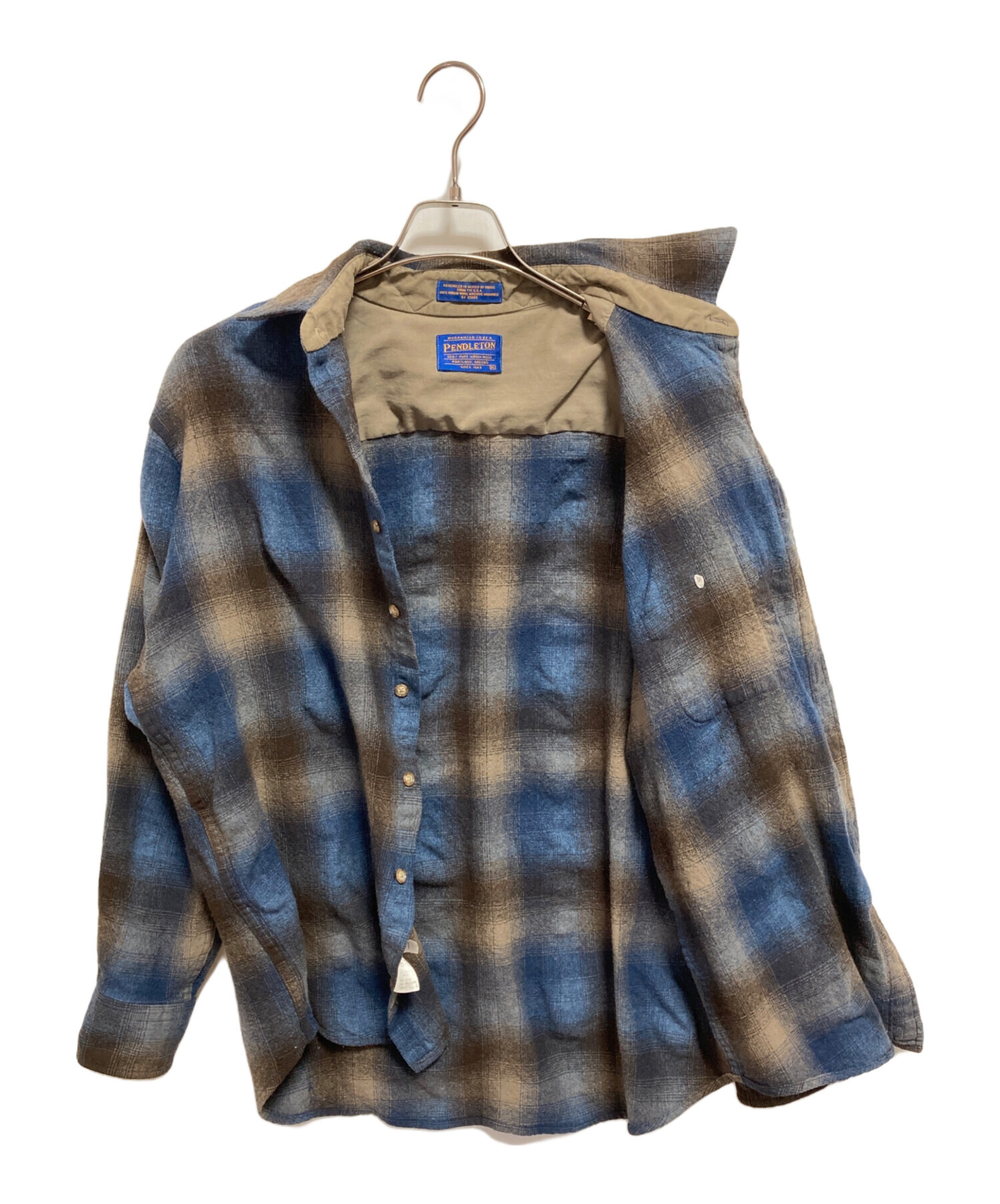 (古着)90〜00s オンブレチェックシャツ ウール cityboy 古着)90〜00s オンブレチェックシャツ ウール cityboy