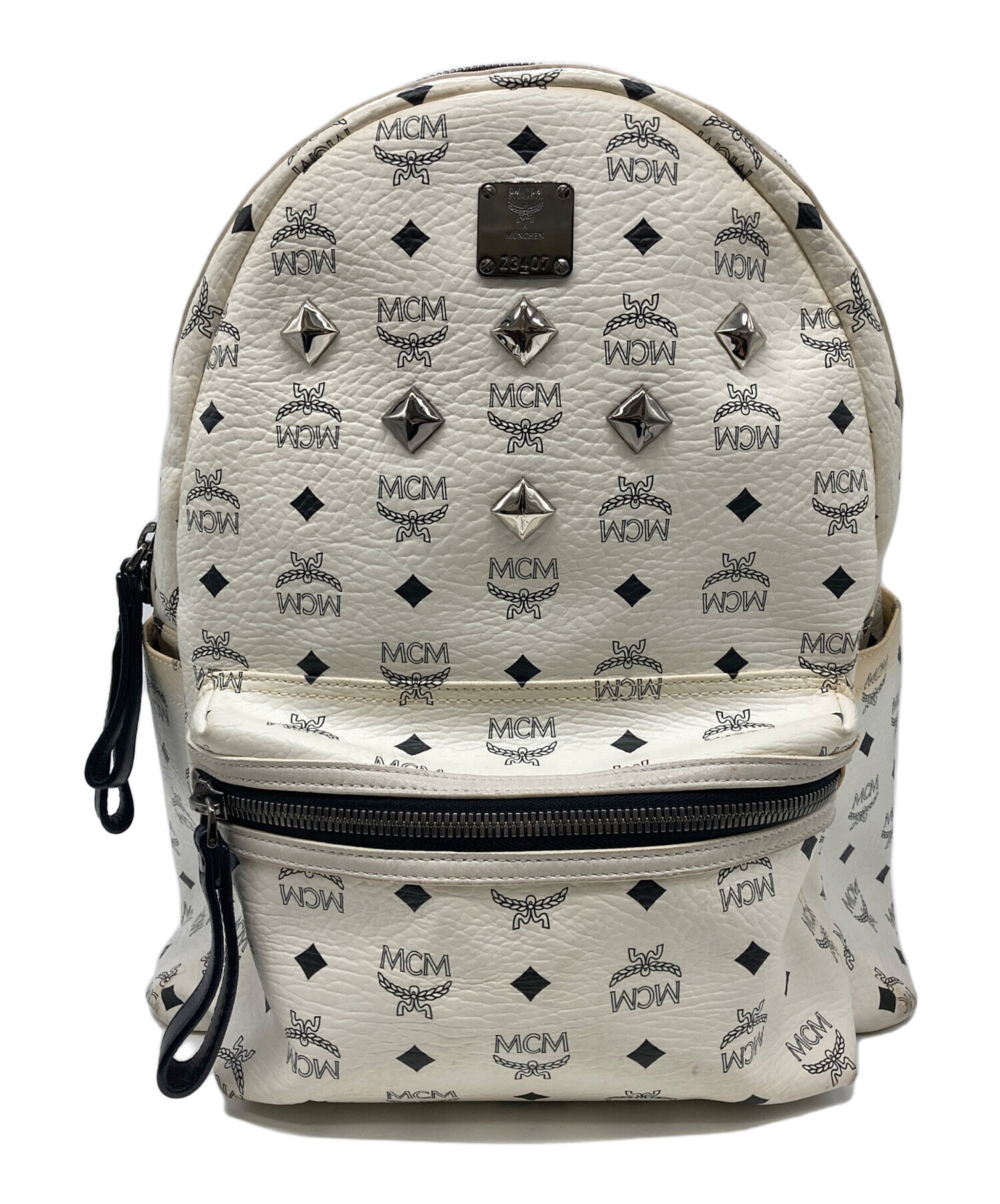 MCM ヴィセトス バックパック ホワイト スタッズ リュック 【公式通販】