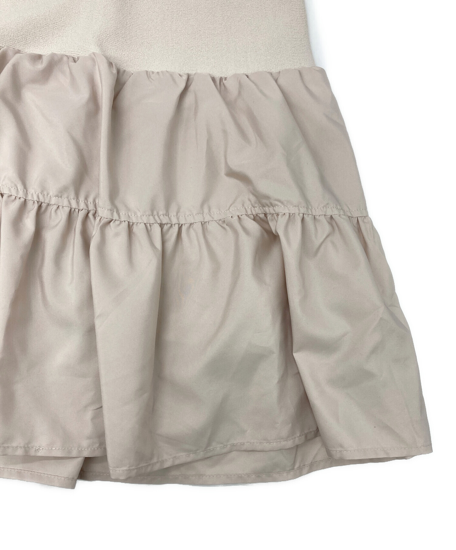 中古・古着通販】ANAYI (アナイ) ニットタフタティアードワンピース
