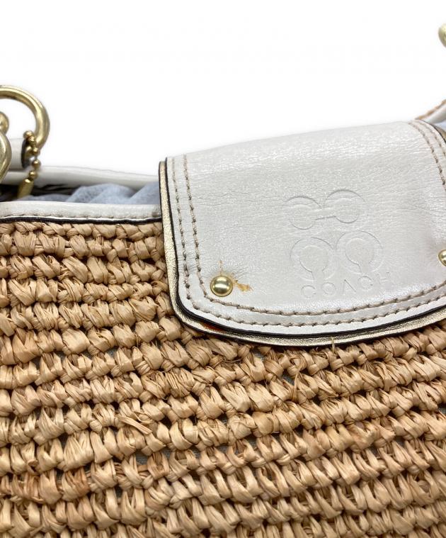 Unconditional Love(中古品) 中古・古着通販】COACH (コーチ) ラフィアトートバッグ ベージュ