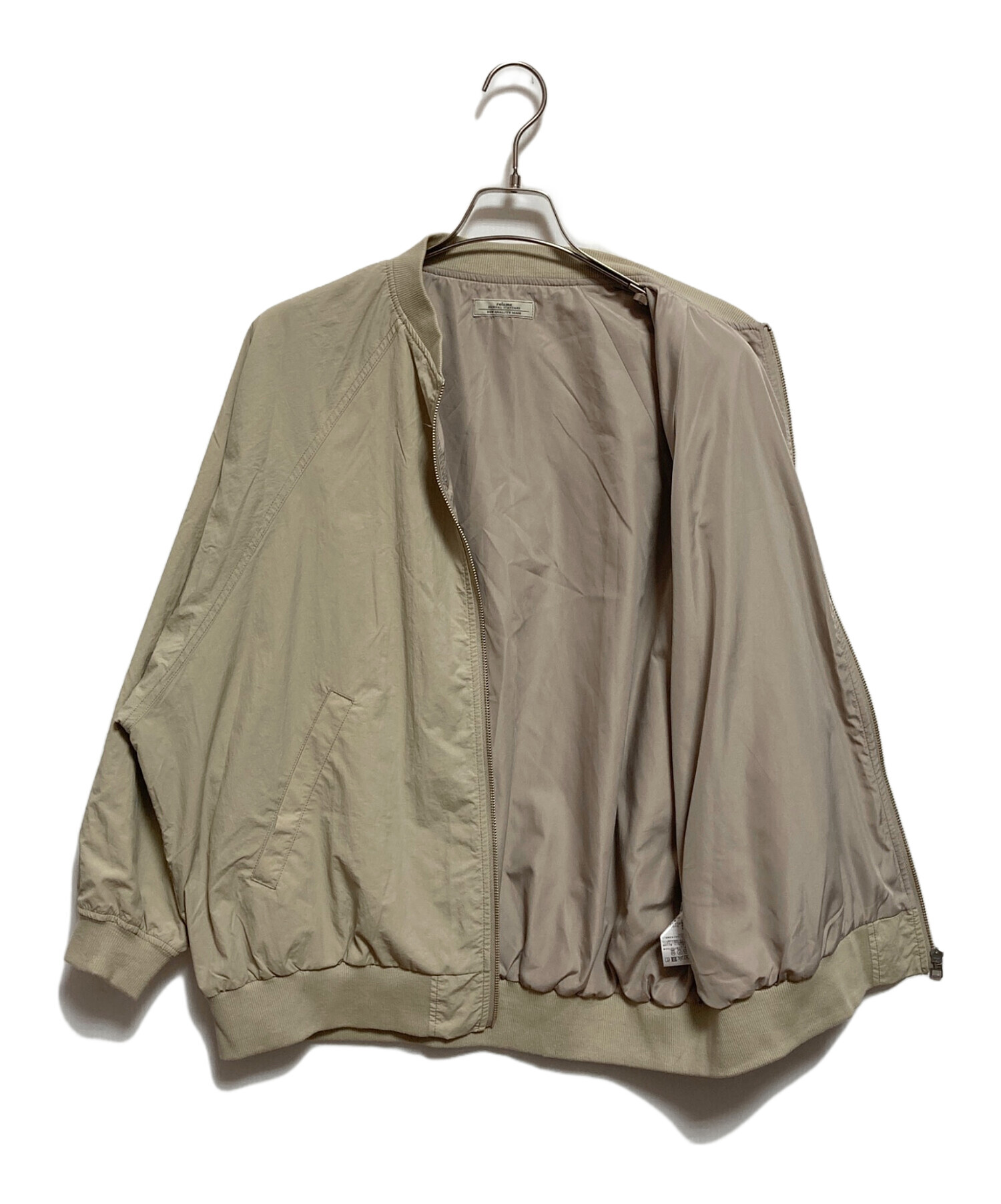 レリューム ウォッシャブルナイロンタッサーMA-1 ベージュ 追加4》ウォッシャブルナイロンタッサーMA-1 | ジャーナルスタンダード