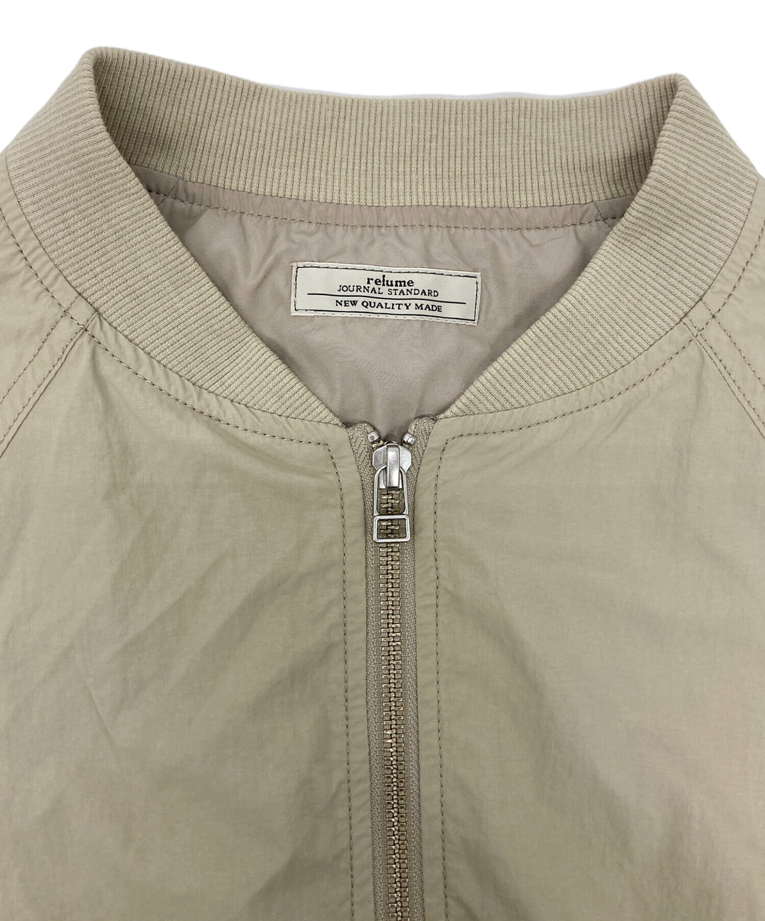 JOURNAL STANDARD relume MA-1 ベージュ ウォッシャブルナイロンダブルジップMA-1（MA-1）｜JOURNAL STANDARD
