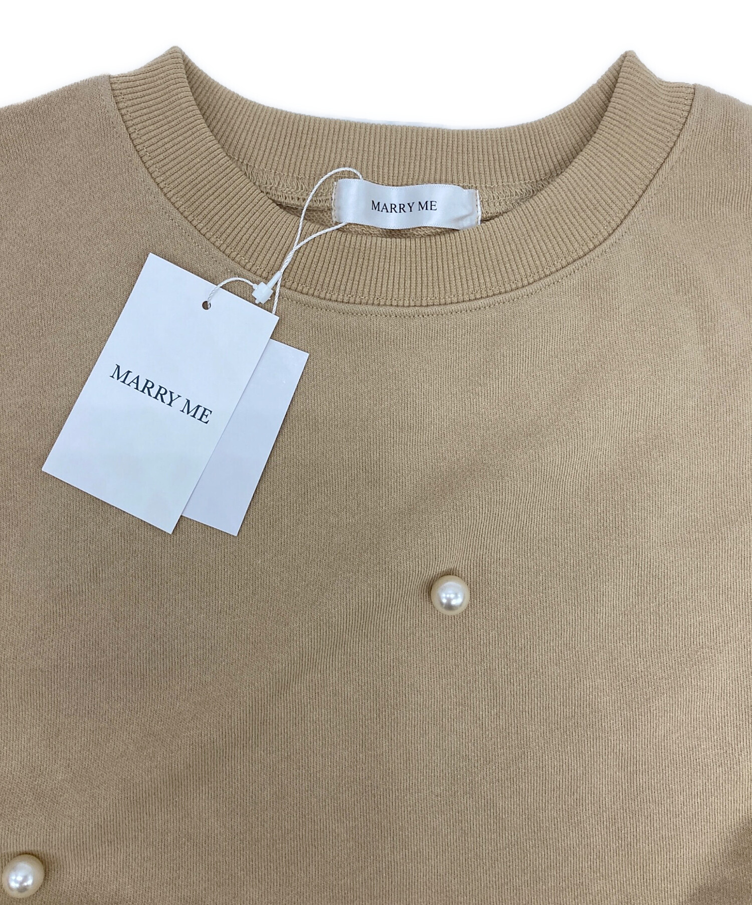 中古・古着通販】MARRY ME (メリーミー) パールスウェット ベージュ
