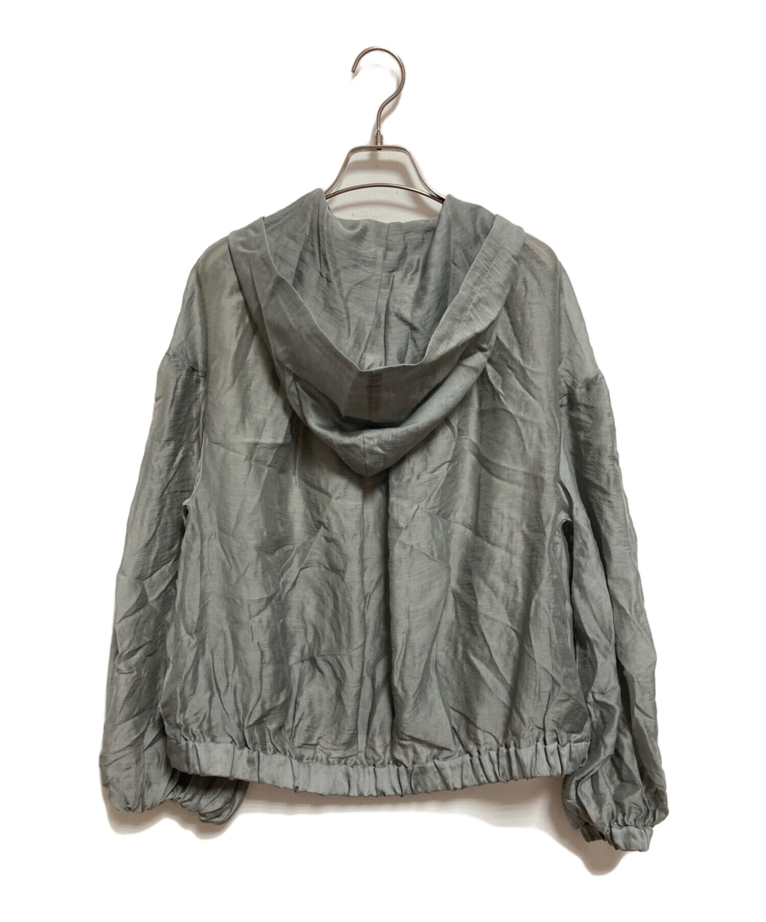three dots シャイニーシャツジップアップフーディ ベージュ S 中古・古着通販】THREE DOTS (スリードッツ) シャイニーシャツ ジップ