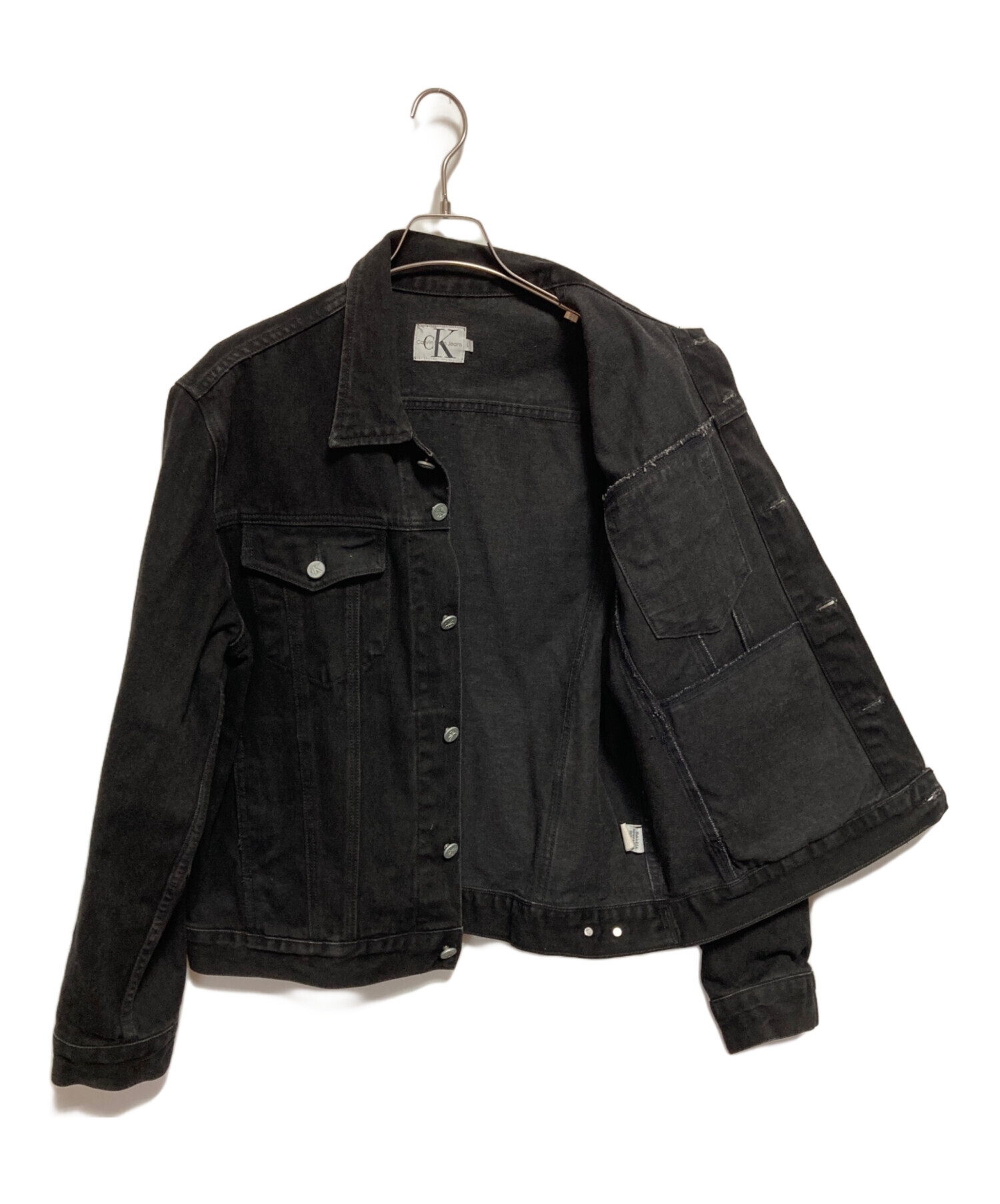 未使用　カルバンクラインジーンズ　黒 デニムジャケット Lサイズ 中古・古着通販】Calvin Klein Jeans (カルバンクラインジーンズ