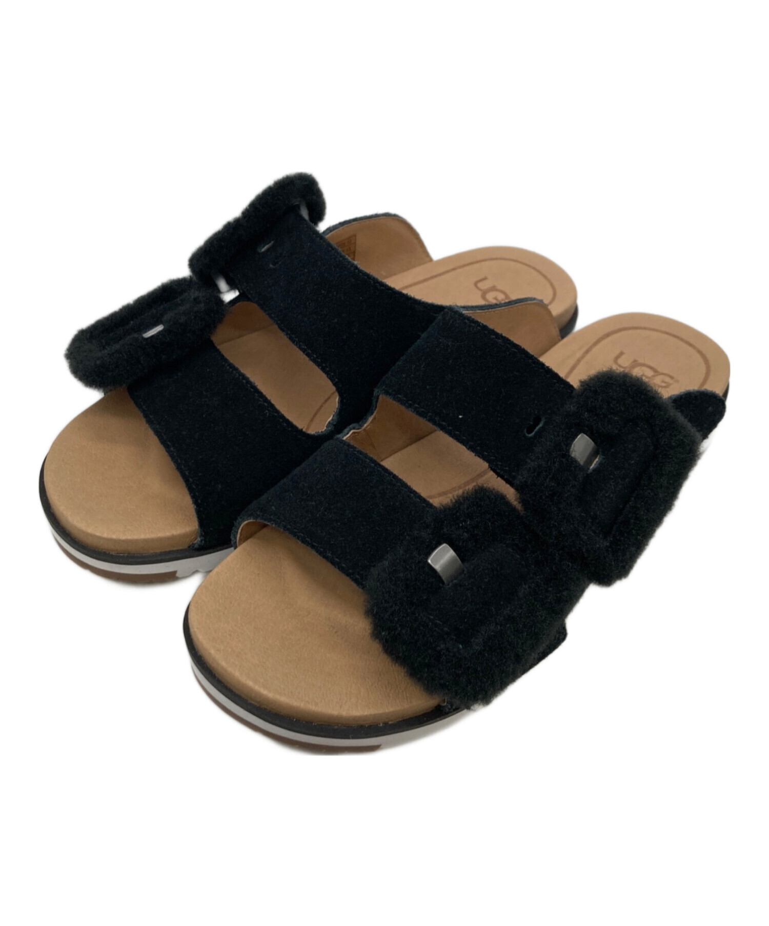 【美品】UGG ブラック フリップフロップ レザーサンダル サイズ27センチ UGG ビーチサンダル ブラック メンズ 【美品】UGG ブラック