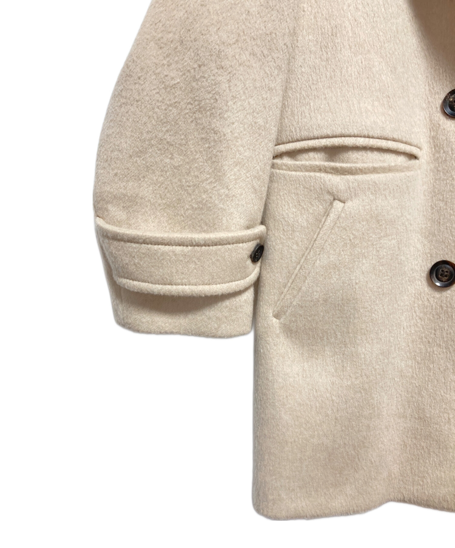 【ebure】VERY掲載＊スーパー100s ビーバーメルトンPコート 36 ebure】VERY掲載＊スーパー100s ビーバーメルトンPコート 36 ebure