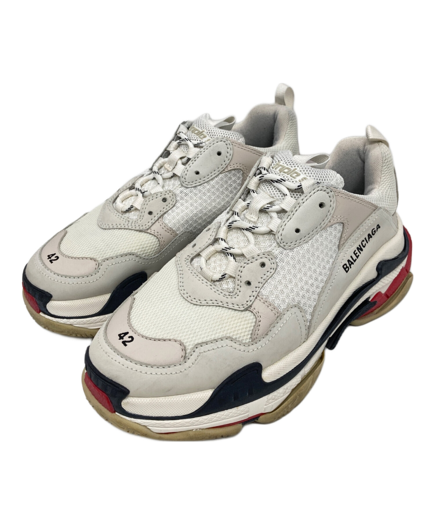 中古・古着通販】BALENCIAGA (バレンシアガ) TRIPLE S ホワイト サイズ 