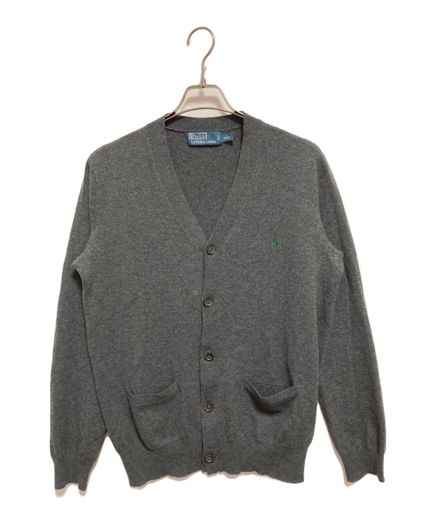 美品✨ラルフローレン メリノウール カーディガン エルボーパッチ L グレー 中古・古着通販】POLO RALPH LAUREN (ポロ・ラルフローレン) メリノ