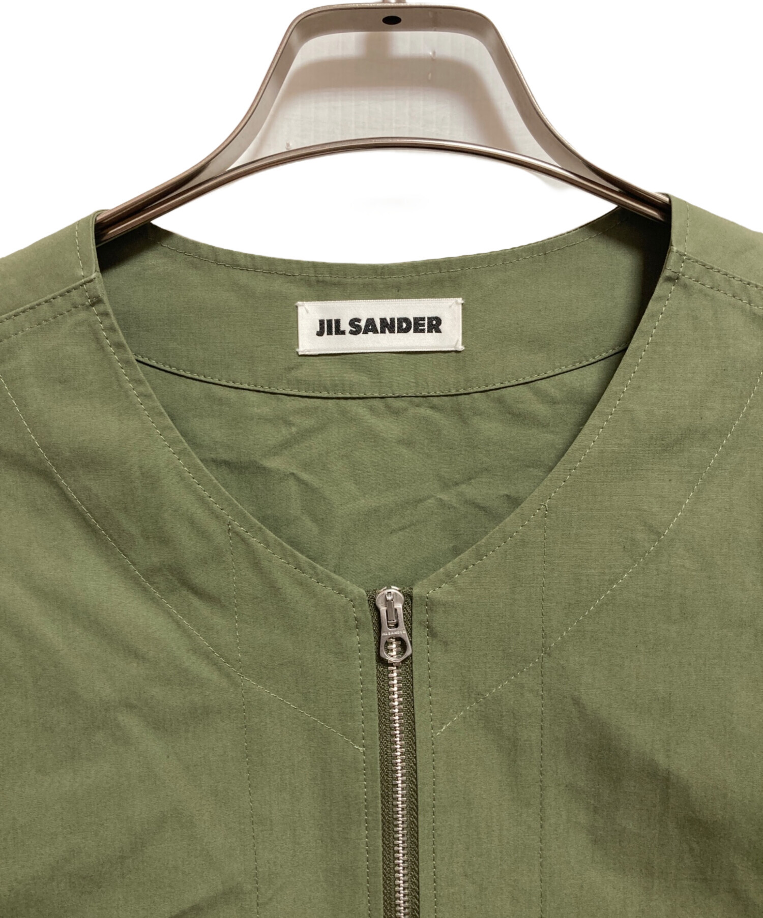 中古・古着通販】JIL SANDER (ジルサンダー) ノーカラージップシャツ