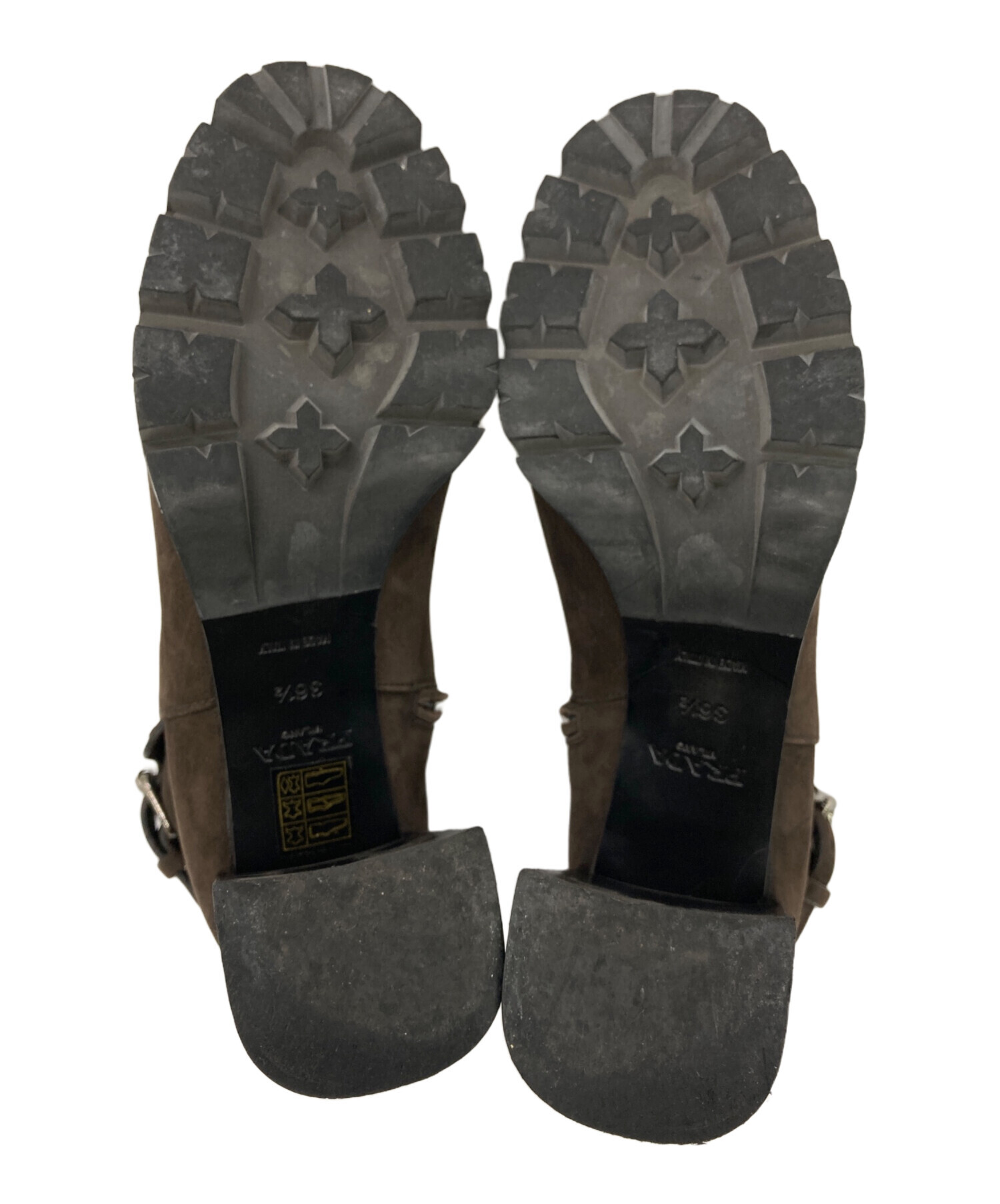 中古・古着通販】PRADA (プラダ) スウェードレザーヒールブーツ