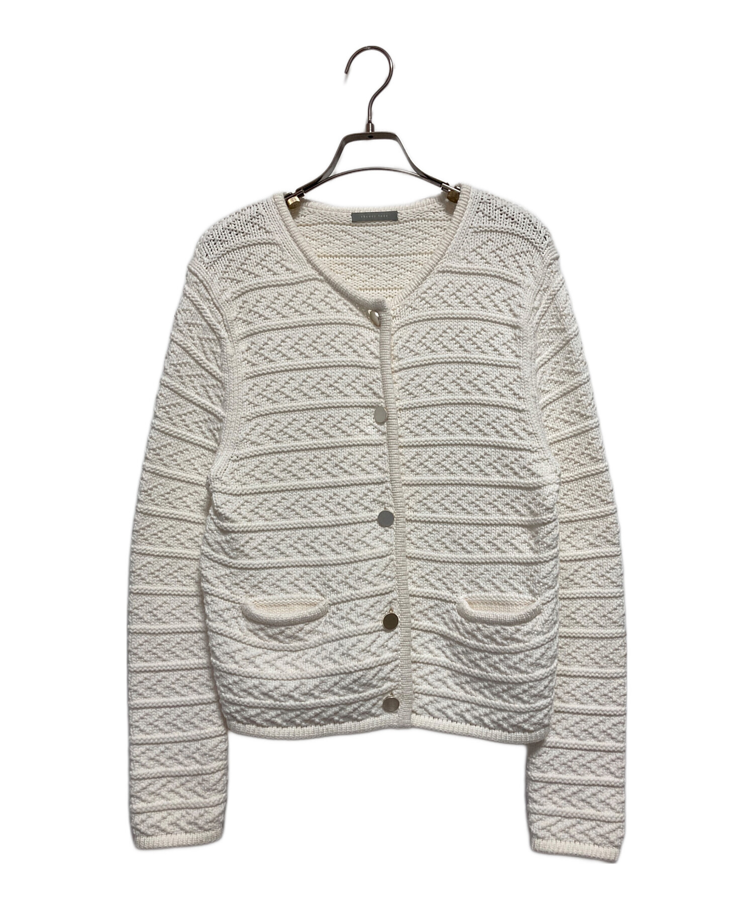 777 セオリーリュクス ニットジャケット 24AW カシミヤ混 オフホワイト 777 セオリーリュクス ニットジャケット 24AW カシミヤ混 オフホワイト