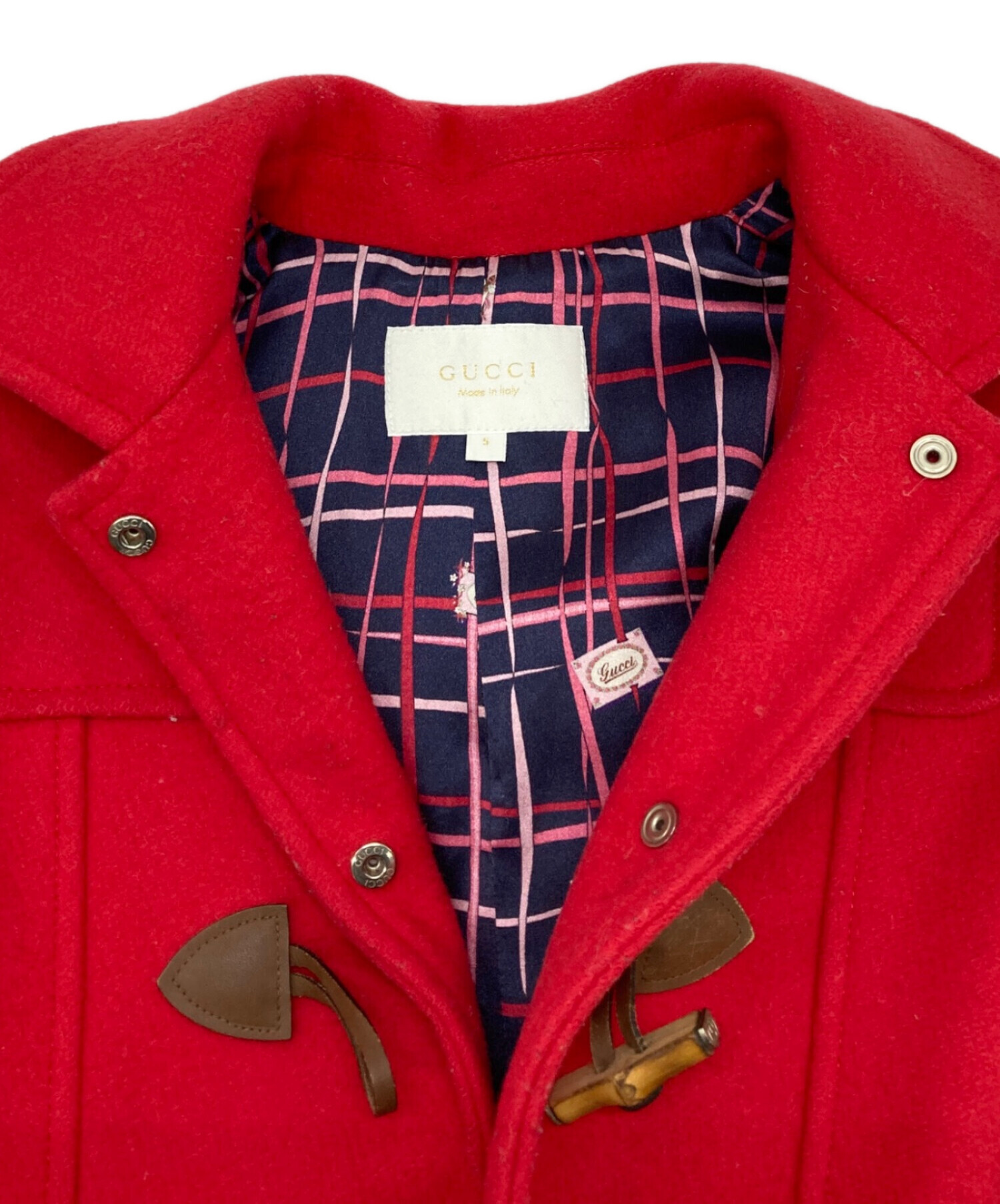中古・古着通販】GUCCI (グッチ) ダッフルコート レッド サイズ:5