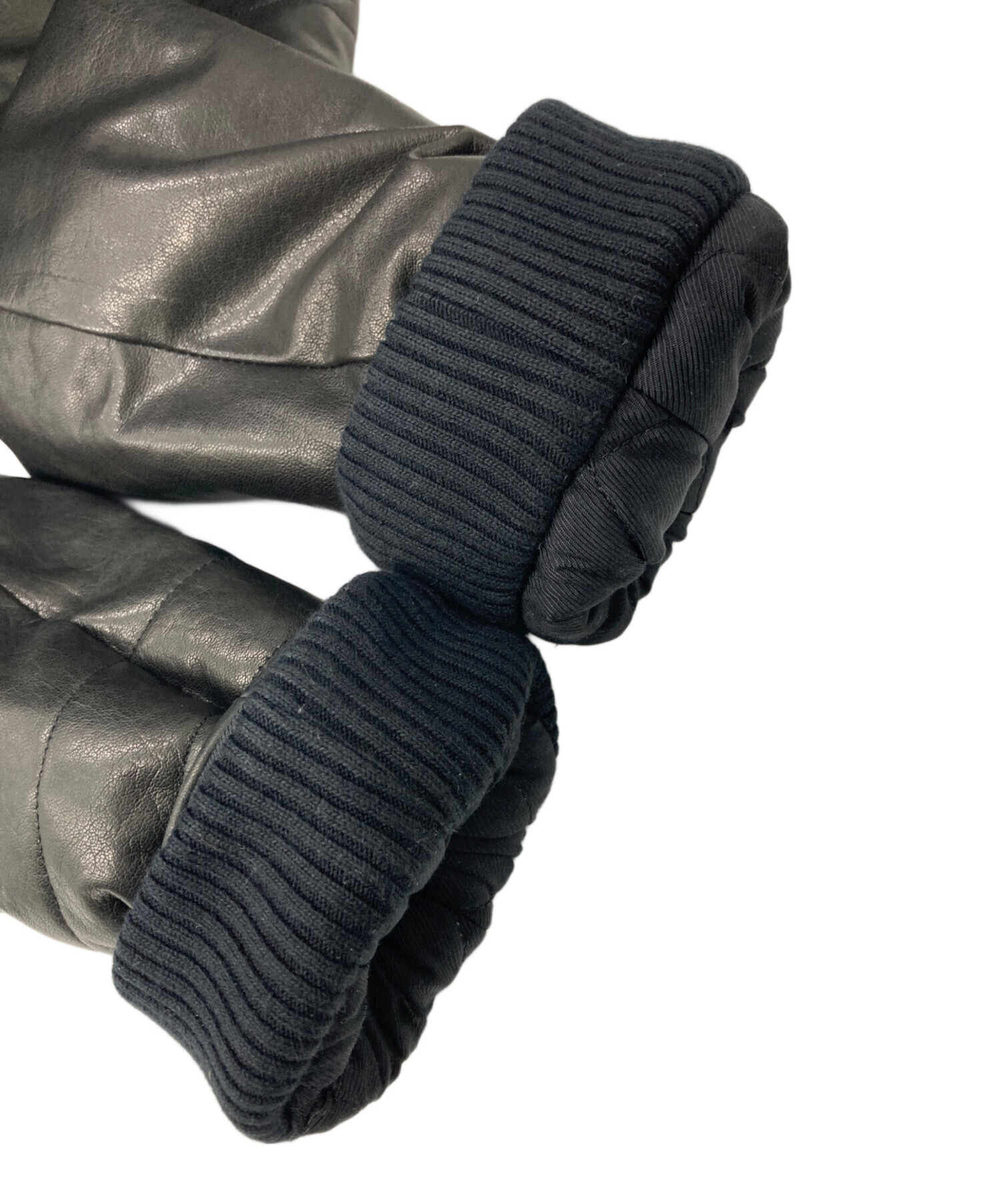 中古・古着通販】BALMAIN (バルマン) レザー切替ライダースジャケット