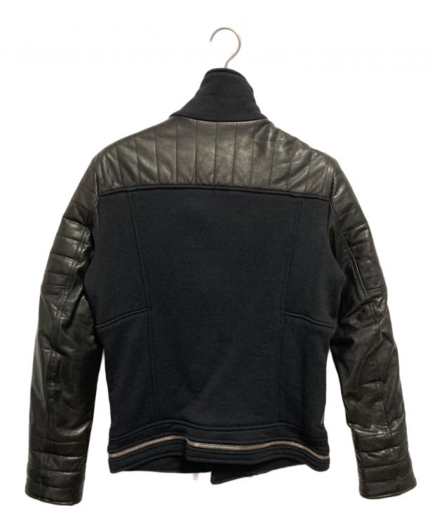 中古・古着通販】BALMAIN (バルマン) レザー切替ライダースジャケット