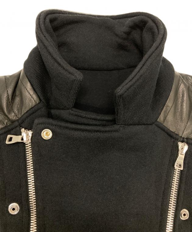 中古・古着通販】BALMAIN (バルマン) レザー切替ライダースジャケット