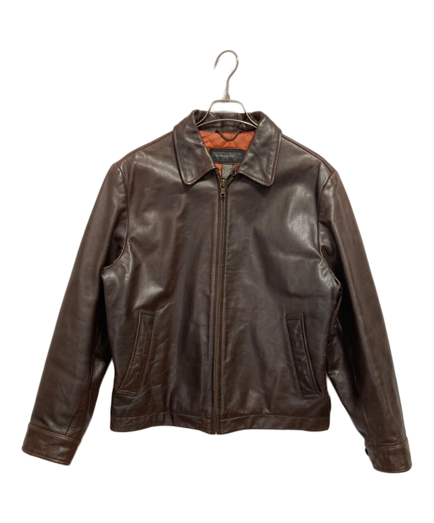 BANANA REPUBLIC ブラウンレザージャケット 中古・古着通販】BANANA REPUBLIC (バナナリパブリック) レザー