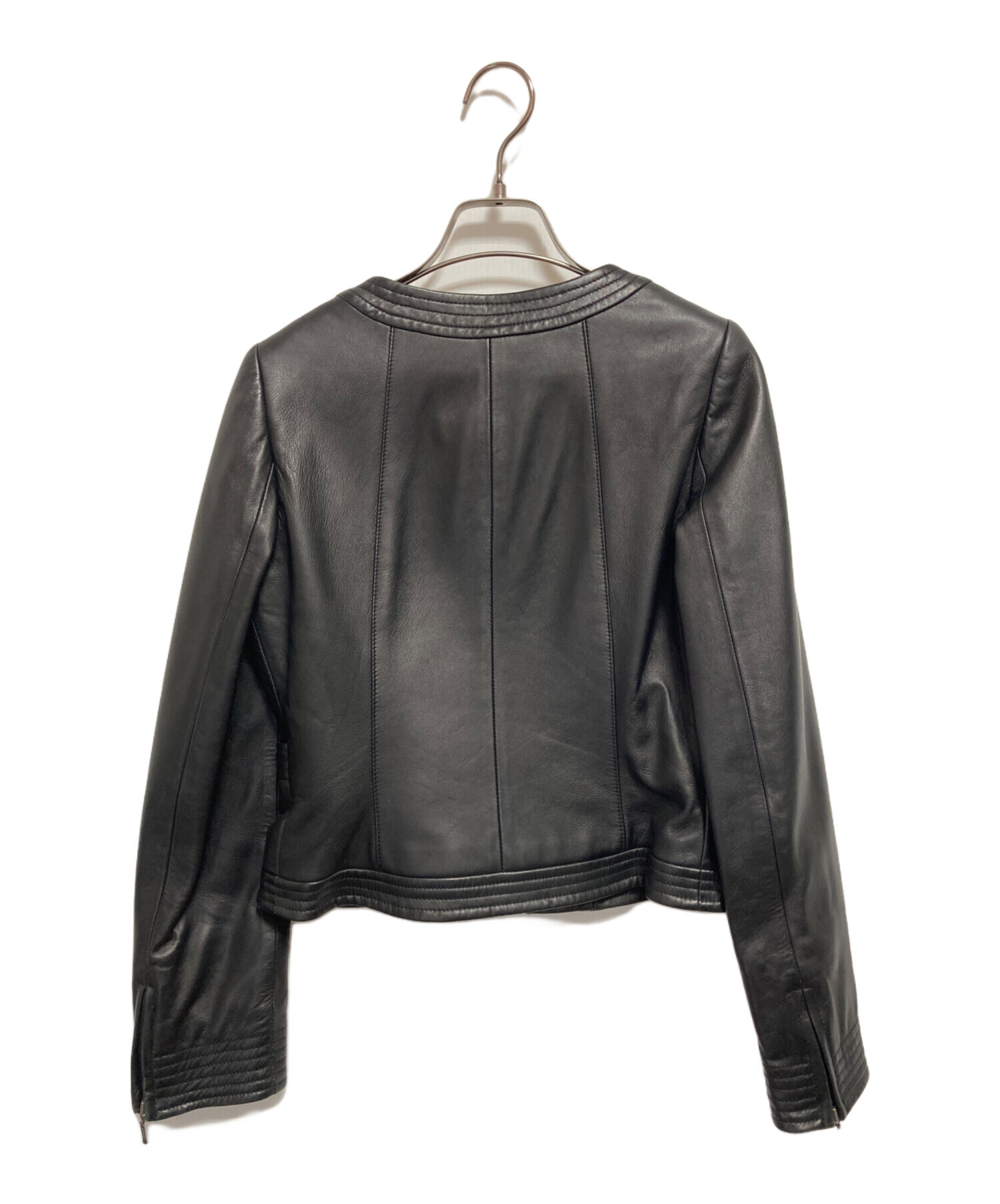 中古・古着通販】ANAYI (アナイ) ノーカラーラムレザージャケット