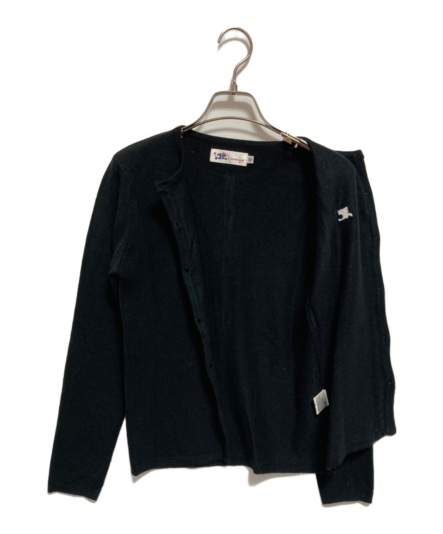 クレージュ ニットカーディガン 160A 中古・古着通販】courreges (クレージュ) ロゴニットカーディガン