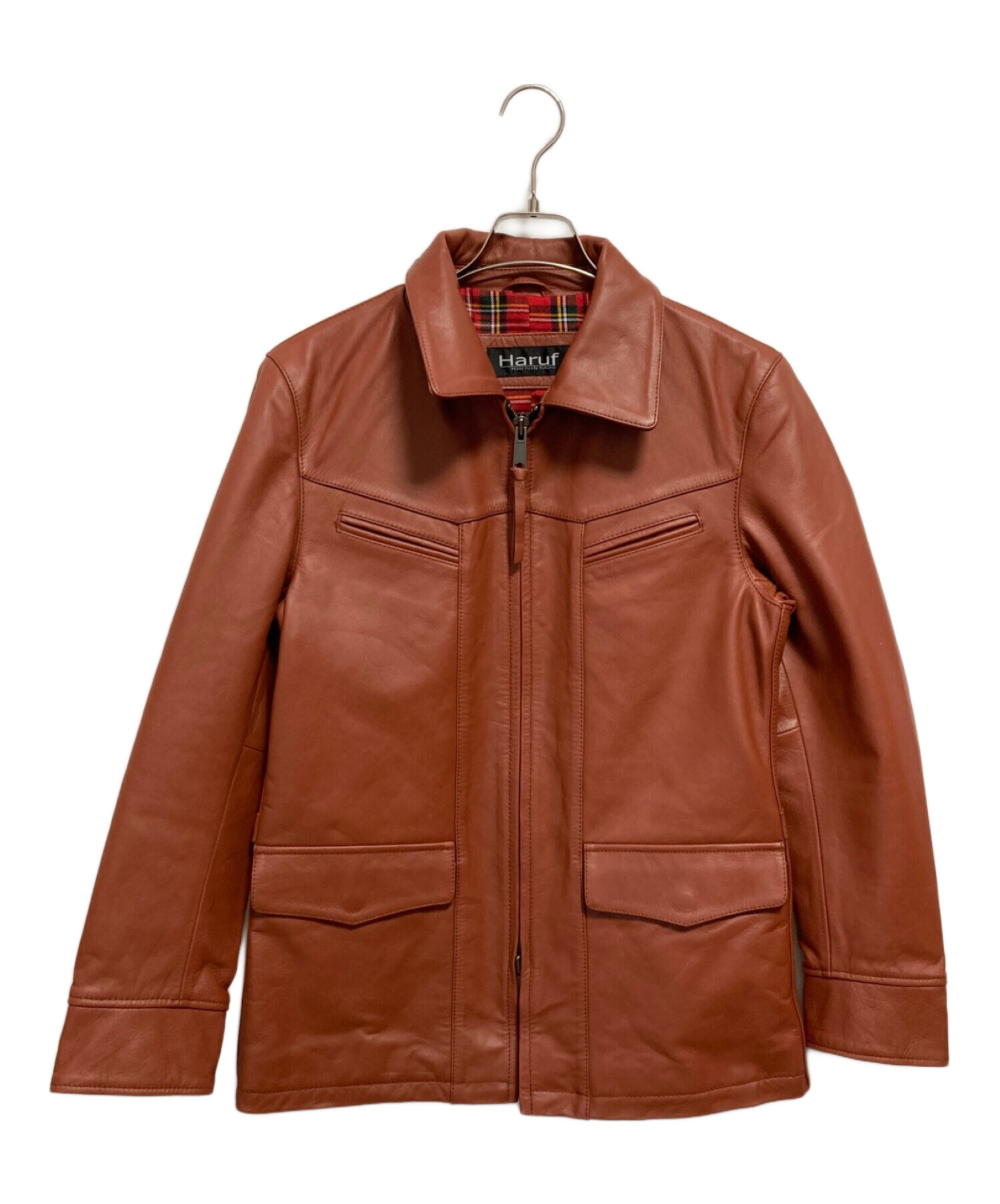 Haruf ハルフ　ブラウン ダブルブレスト レザージャケット　馬革　古着 Haruf ハルフ ブラウン ダブルブレスト レザージャケット 馬革 古着