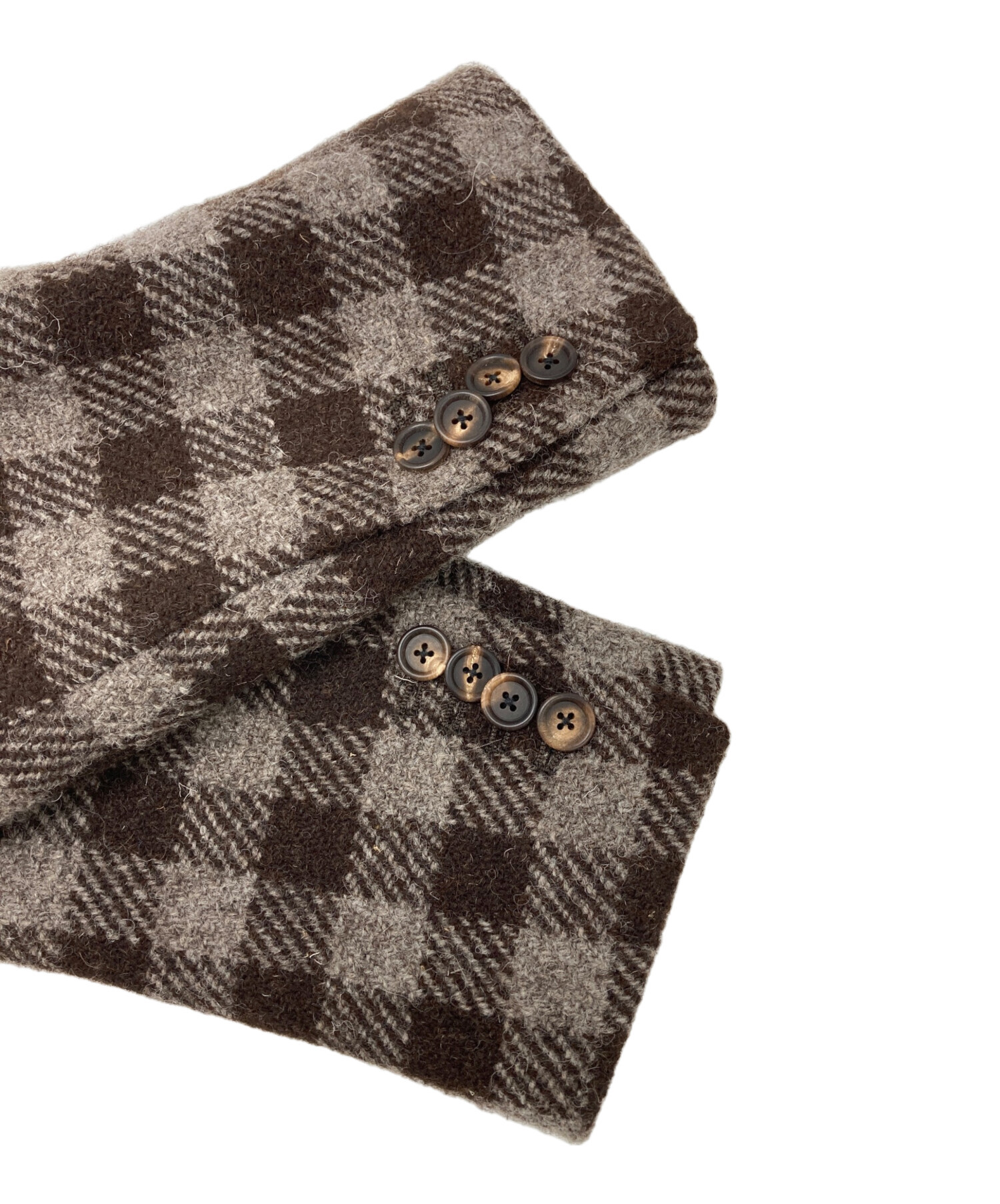 <美品>LARDINI ブラウン ツイード ウール チェスターコート サイズ46 中古・古着通販】LARDINI (ラルディーニ) ウールチェスターコート