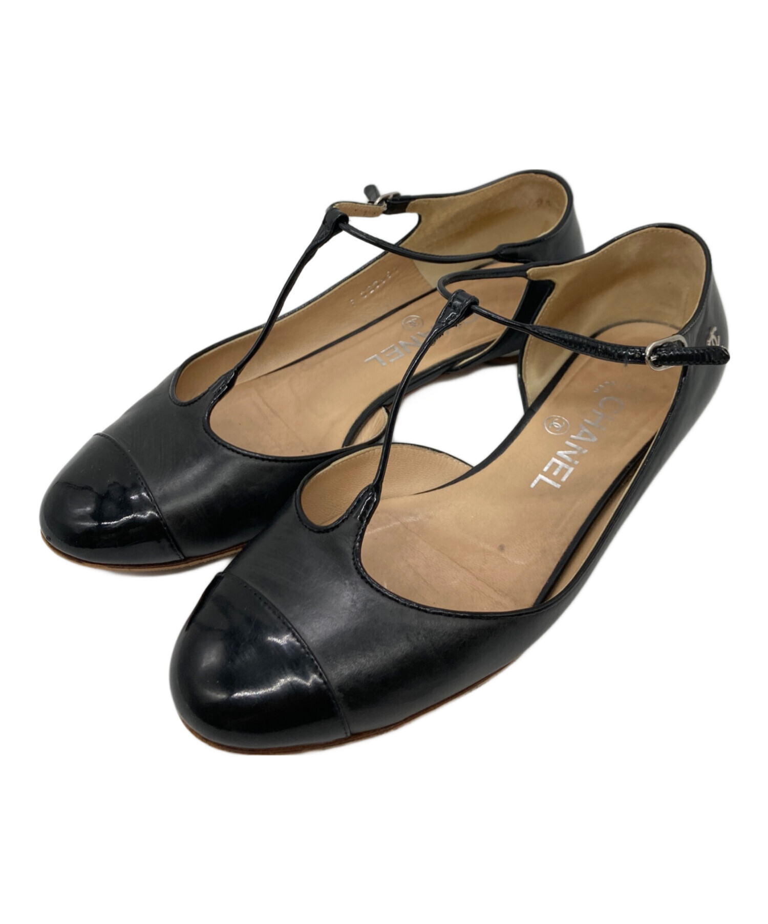 中古・古着通販】CHANEL (シャネル) ストラップパンプス ブラック