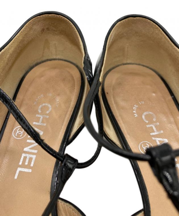 中古・古着通販】CHANEL (シャネル) ストラップパンプス ブラック