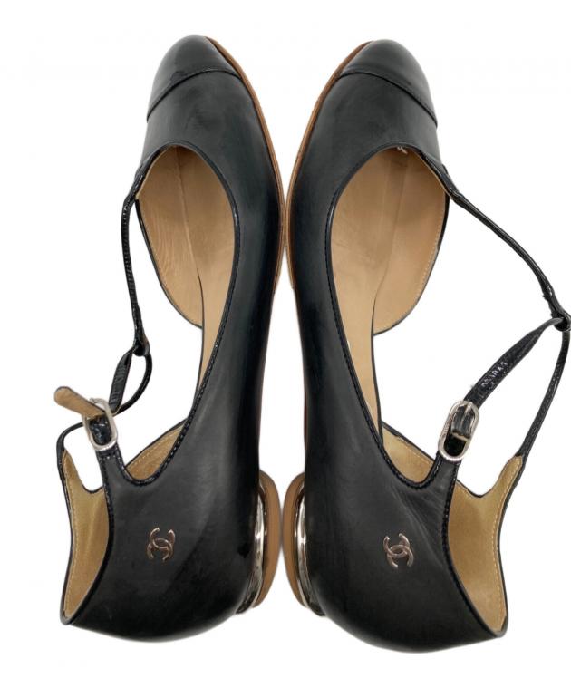 中古・古着通販】CHANEL (シャネル) ストラップパンプス ブラック