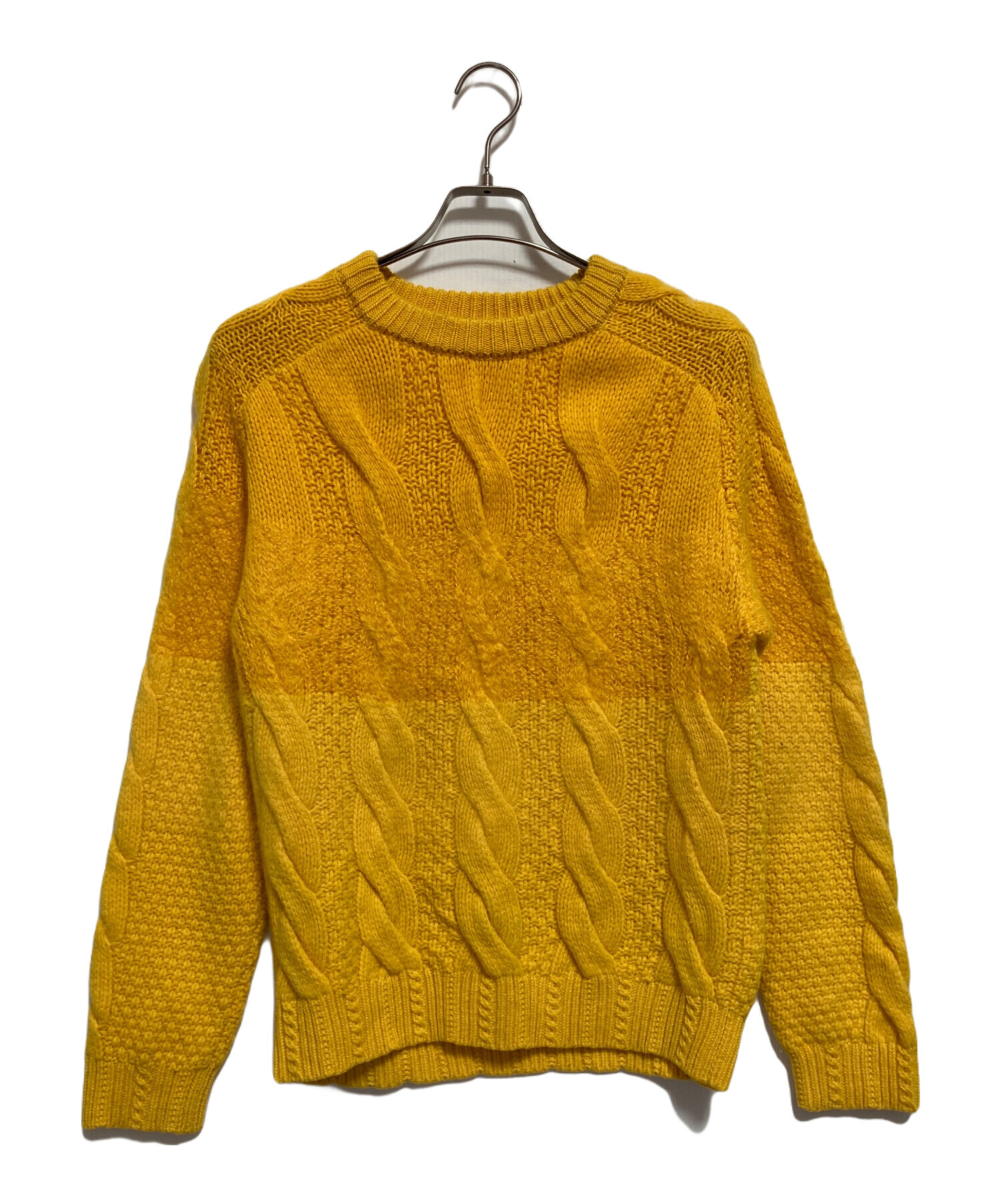 COOHEM カシミヤ モヘア アンゴラ ケーブルニット 黄色 米富繊維 中古・古着通販】Coohem (コーヘン) カシミヤ混ケーブルニット