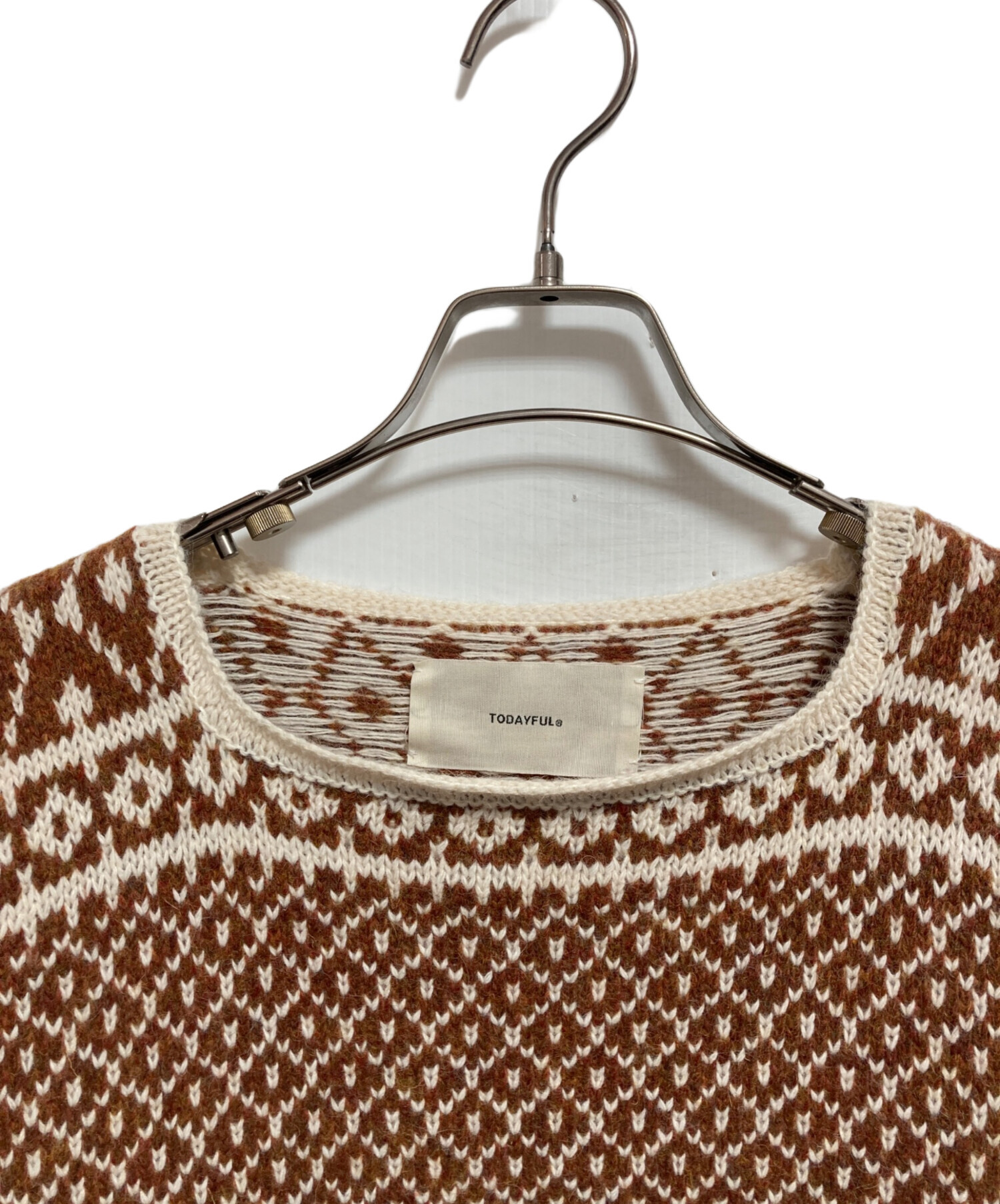 中古・古着通販】TODAYFUL (トゥデイフル) Nordic Over Knit ブラウン