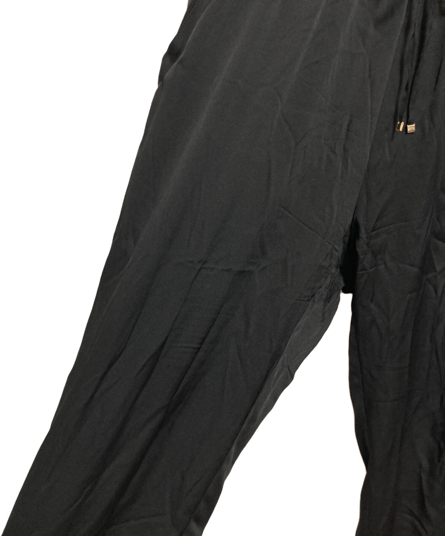 【美品✨】Deuxieme Classe シルクサテンドロストパンツ 38 黒 中古・古着通販】Deuxieme Classe (ドゥーズィエム クラス) シルク