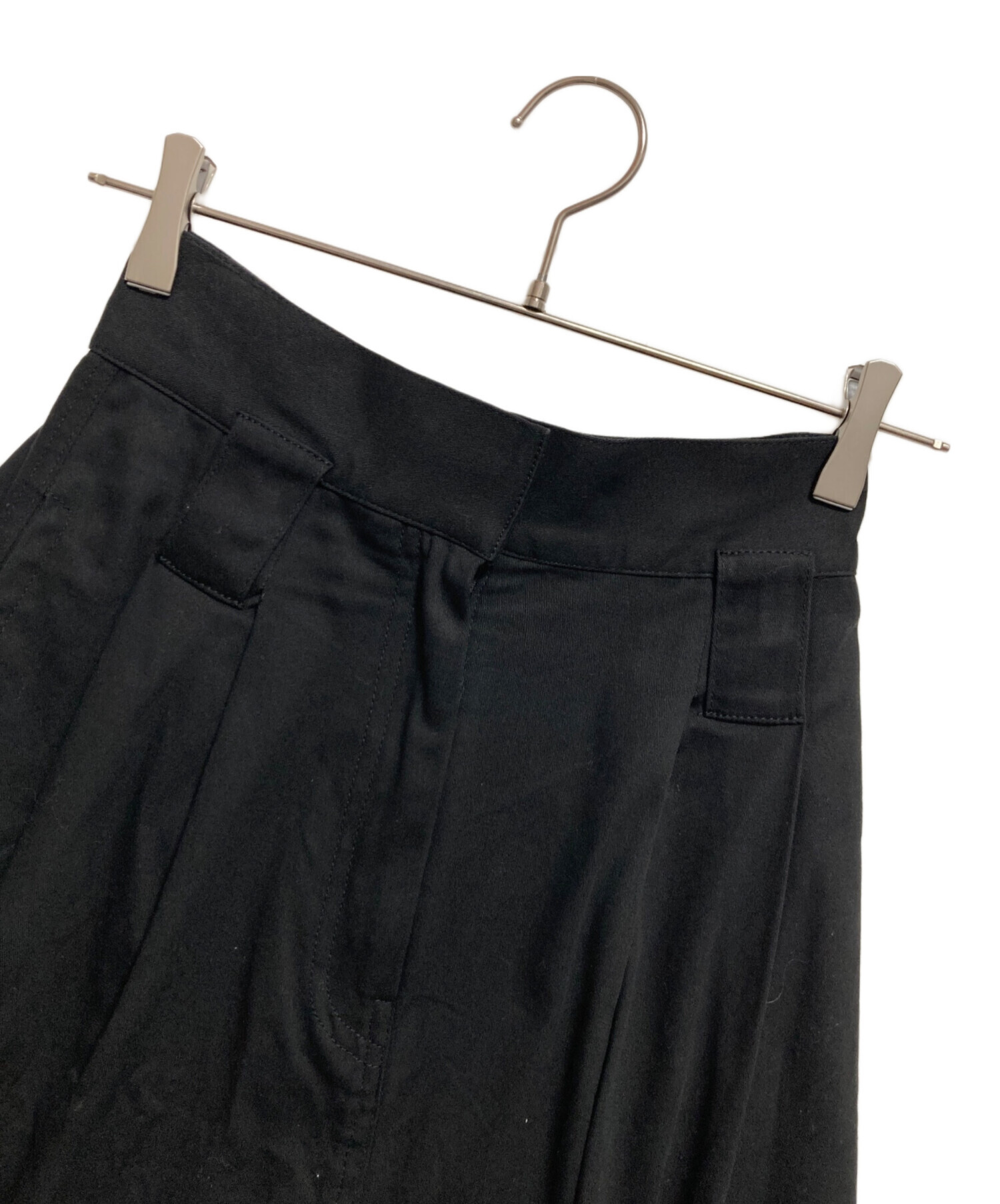 タグ付き　未使用　スナイデル　チノワイドスカート　スリット　ブラック　黒 中古・古着通販】Snidel (スナイデル) チノワイドスカート ブラック